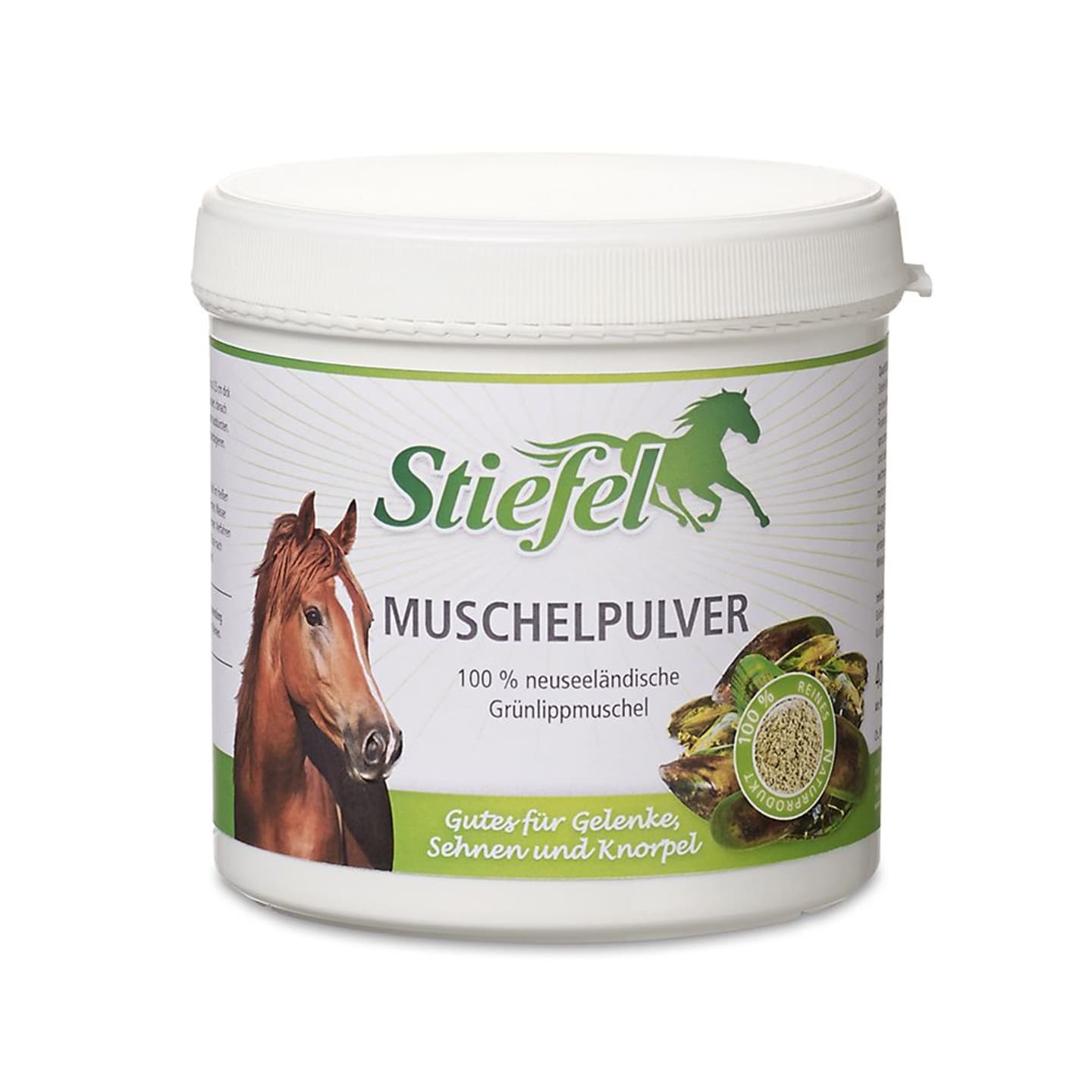 Stiefel Muschelpulver für Pferde Pulver 400 g Dose