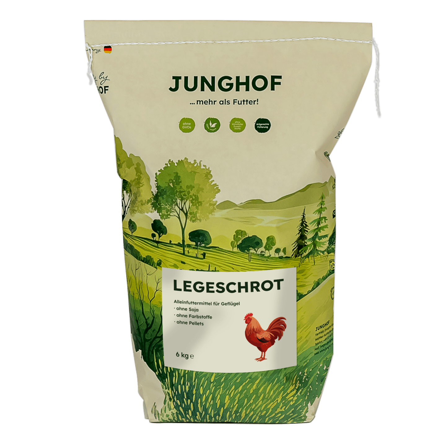 Junghof Legeschrot mit Sonnenblumenkernen und Bierhefe geschrotet 6 kg Sack