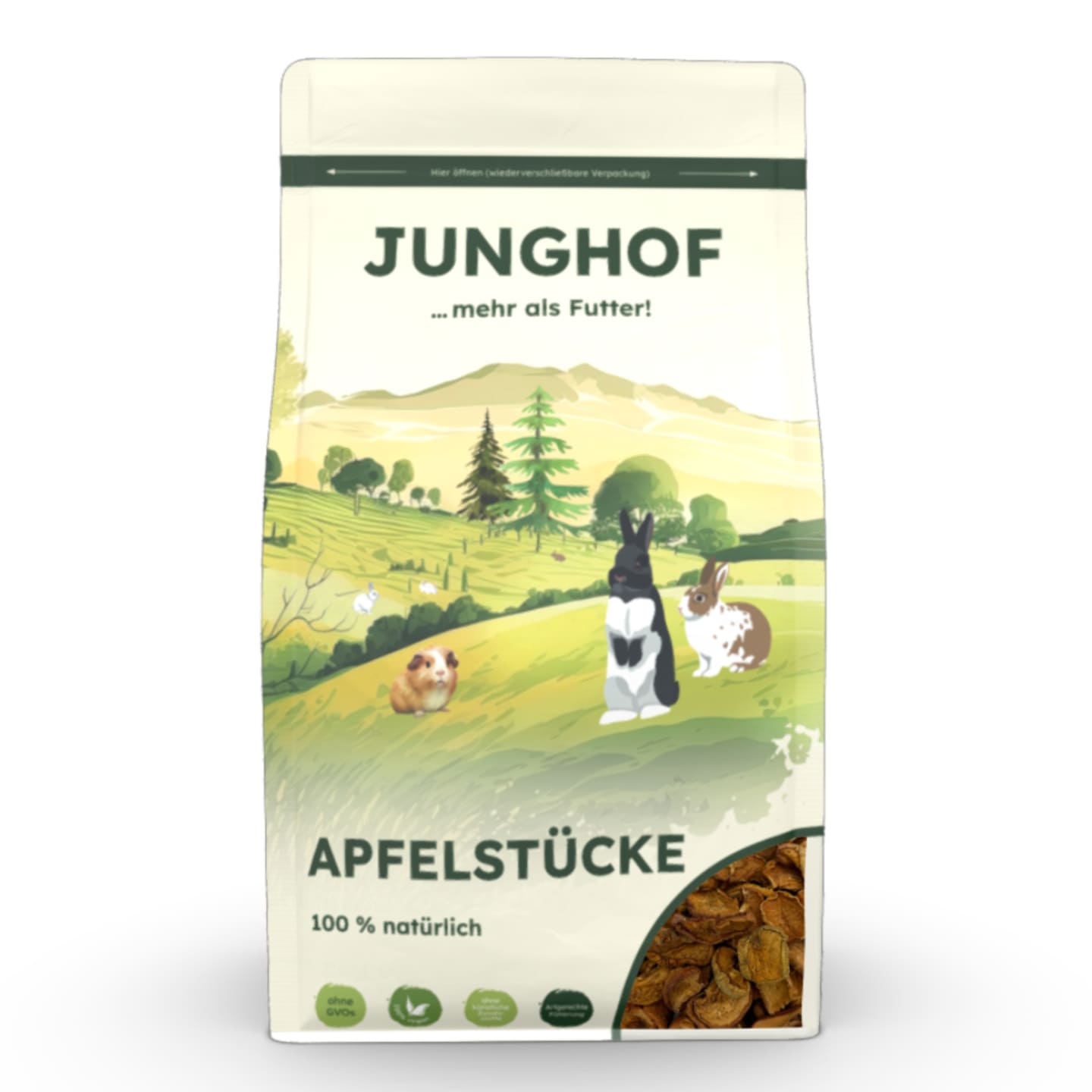 Junghof Apfelstücke ohne künstliche Zusatzstoffe getrocknet 250 g Beutel