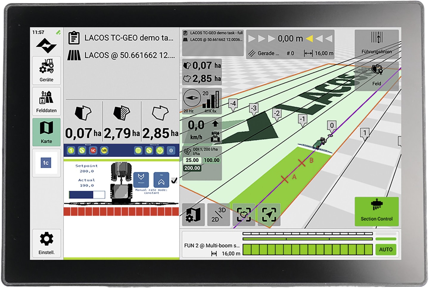 LACOS ISOBUS-Terminal "LC:One" für Precision Farming wie Parallelfahrsysteme, Section Control etc.