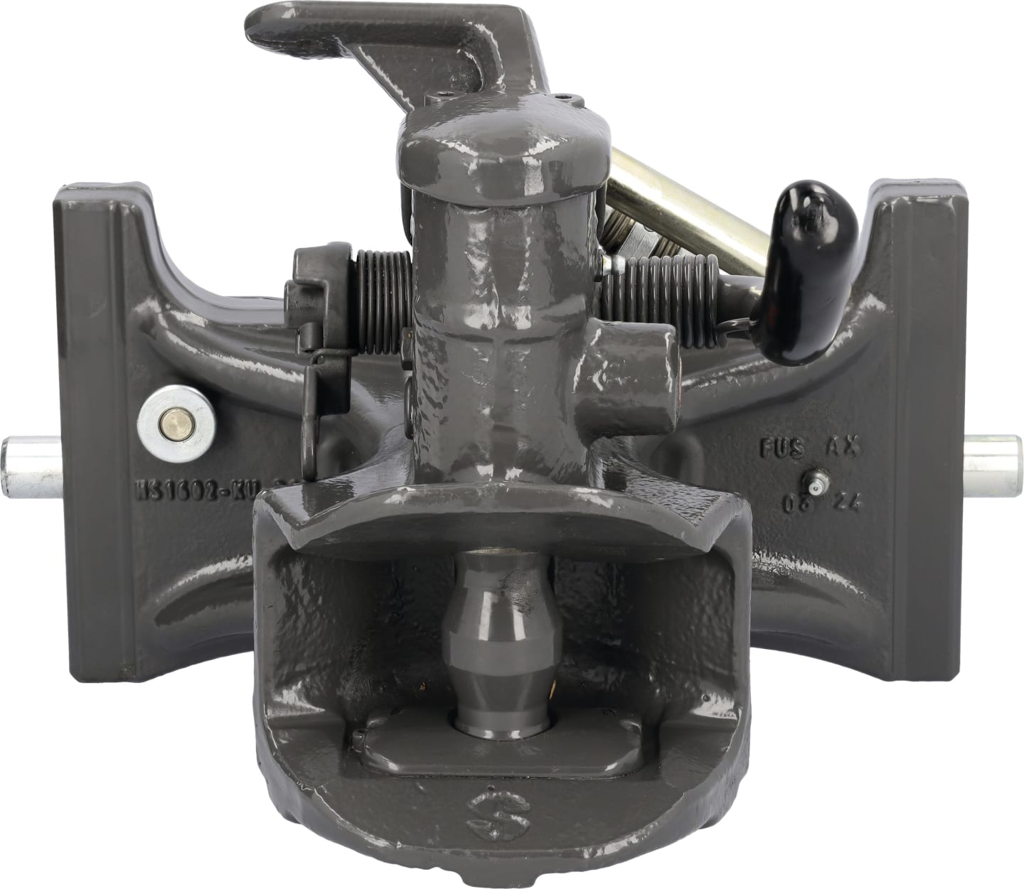 HANS SAUERMANN Zugmaul "HS1600-1KUD-312F-38" automatisch mit Adapterplatte, 312/22/30 mm, Ø Bolzen 38 mm, Fendt grau, FG416500070301
