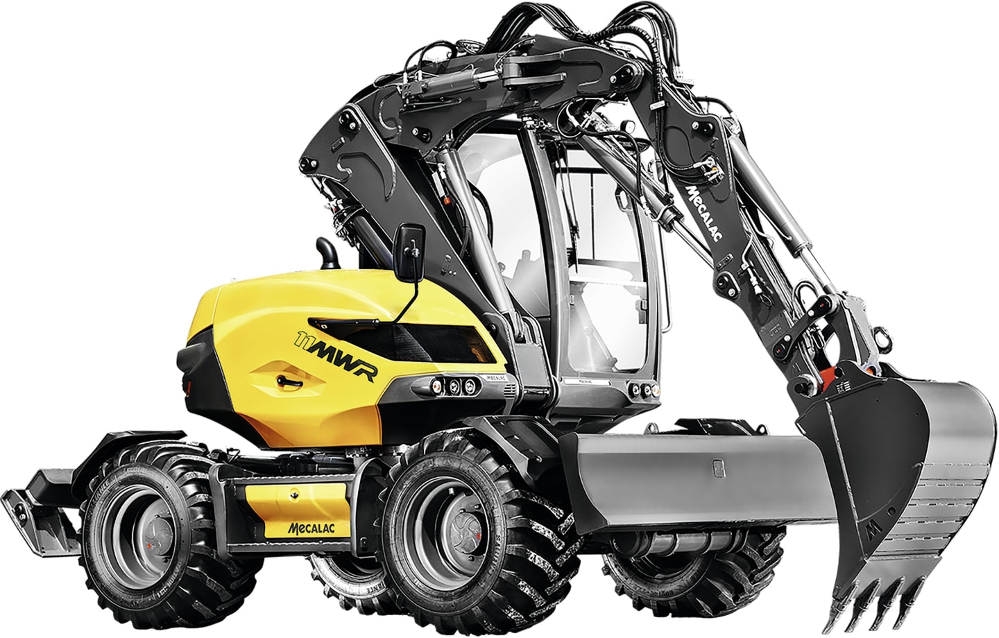MECALAC Mobilbagger "11MWR" Hubkraft 4.000 kg, Leistung 55,4 kW (75 PS) bei 2.200 min⁻¹, 0 – 20 km/h