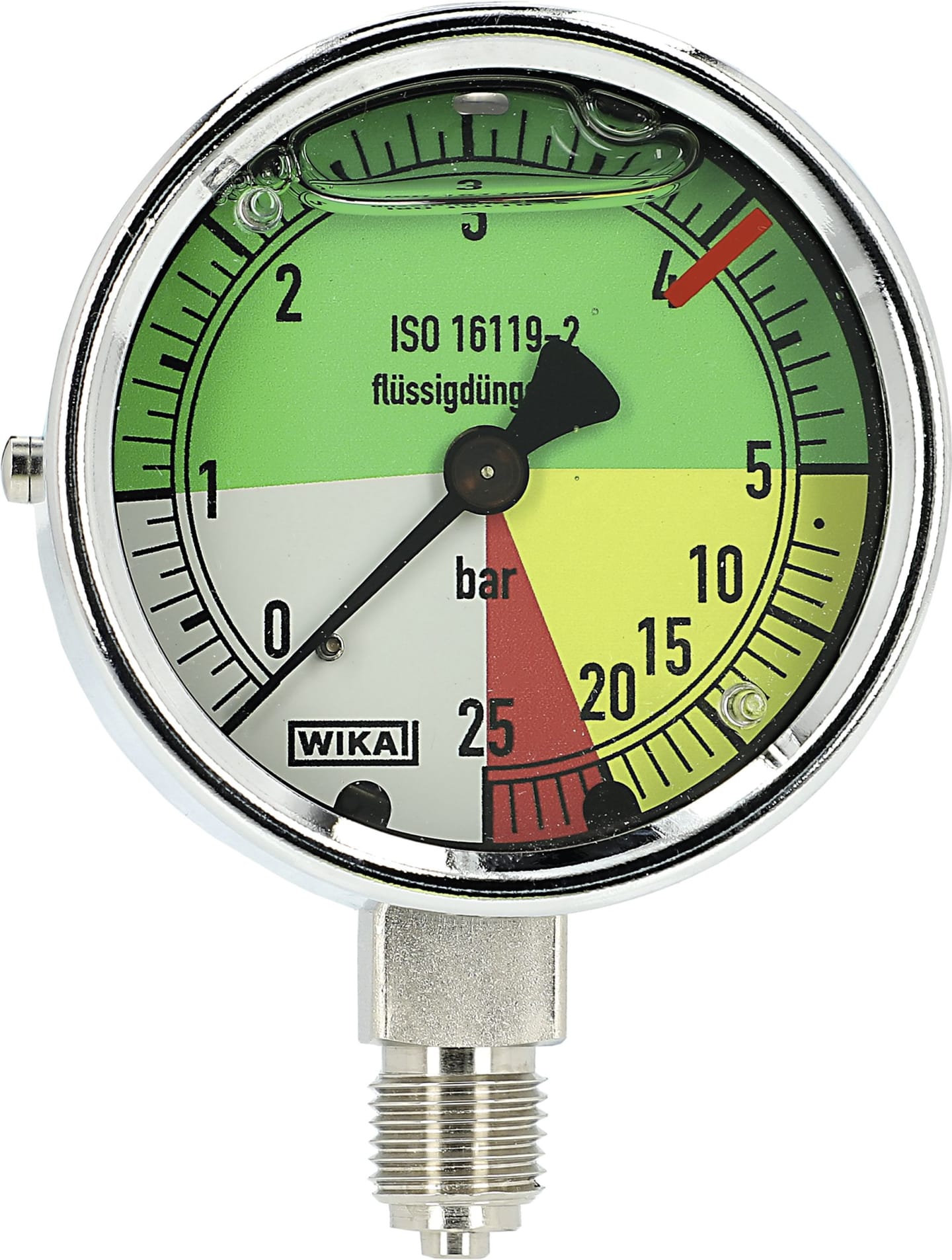 Holder Manometer 0 bis 25 bar 1/4" AG unten, Ø 63 mm, flüssigdüngerfest, 029244