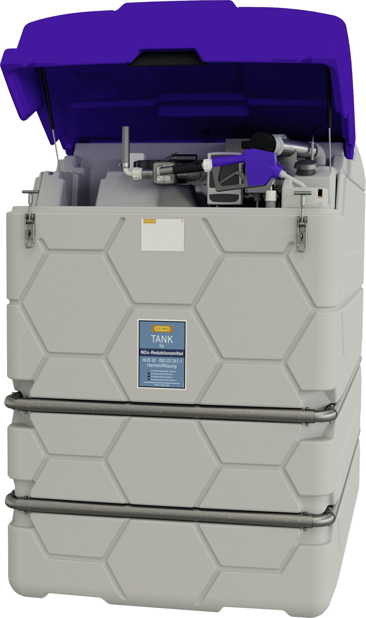 Cemo Tankanlage "Cube Adblue® Outdoor Basic" 2.500 l, für AdBlue®, stationär, 230 V-Pumpe, mit Deckel und Heizlüfter, 11037
