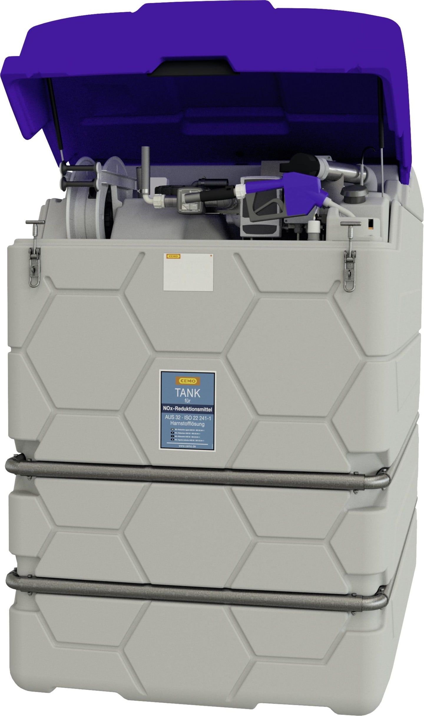 Cemo Tankanlage "Cube AdBlue® Outdoor Premium" für AdBlue®, stationär, 230 V-Pumpe, mit Deckel und Heizlüfter
