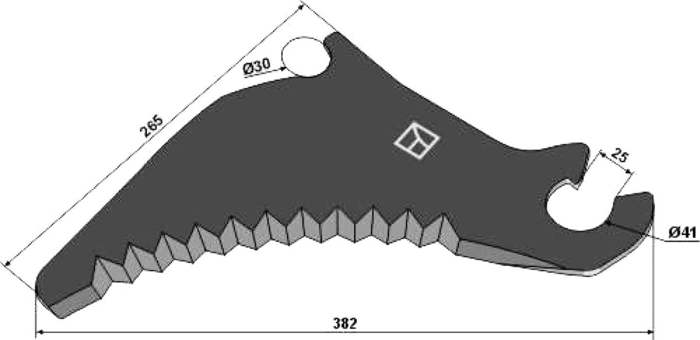 Industriehof® Messer 382 x 265 x 5 mm, für Presse Claas Quadrant ab Bj. 20, 85-457