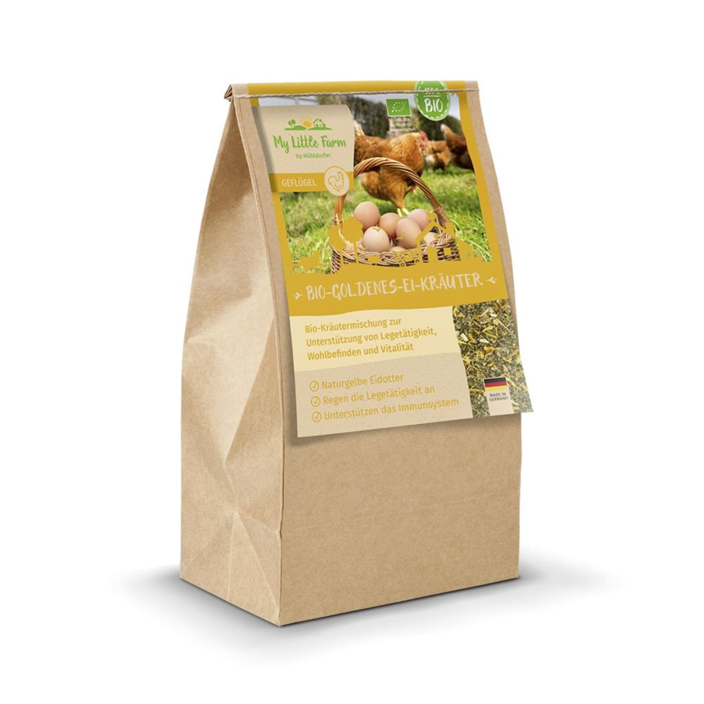 My Little Farm Bio-Goldenes-Ei-Kräuter für Geflügel getrocknet 300 g Beutel