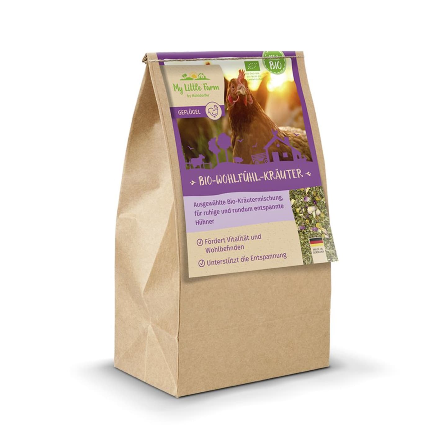 My Little Farm Bio-Wohlfühl-Kräuter für Geflügel getrocknet 300 g Beutel