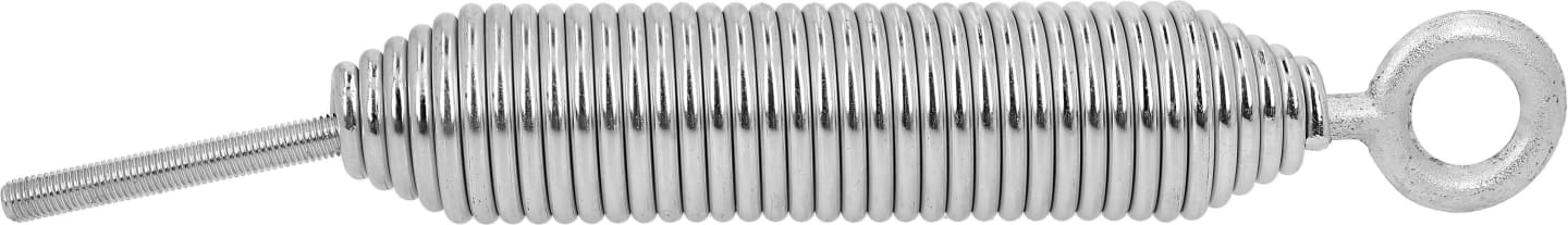 Bordwandrückzugfeder, 270 x 7 mm x Ø 7 mm, verzinkt, mit Schraube und Anschweißteilen