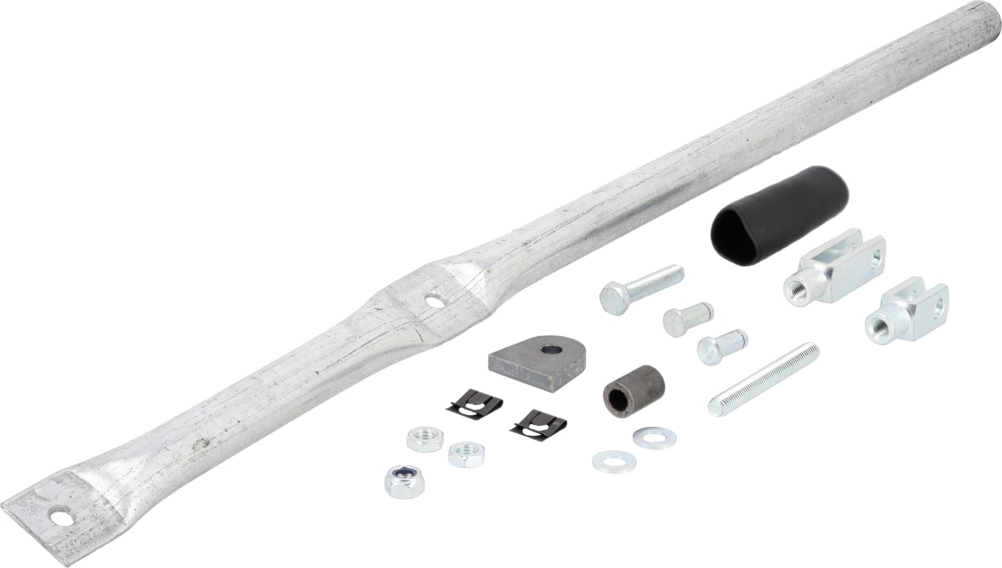 Betätigungshebel, 790 mm, mit Bolzen und Gelenk, für Kornschieberhebel
