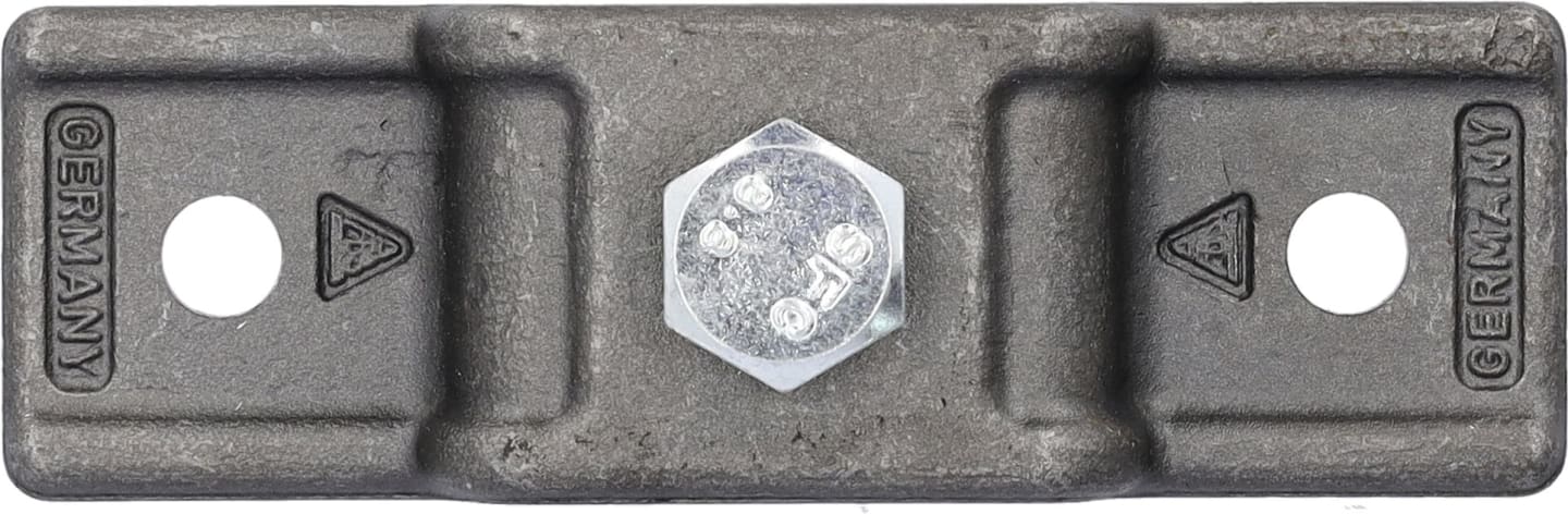 Rungenhalter, L x B 35 x 10 mm, Abstand Bohrungen 80 mm, für Flacheisen 35 x 10 mm