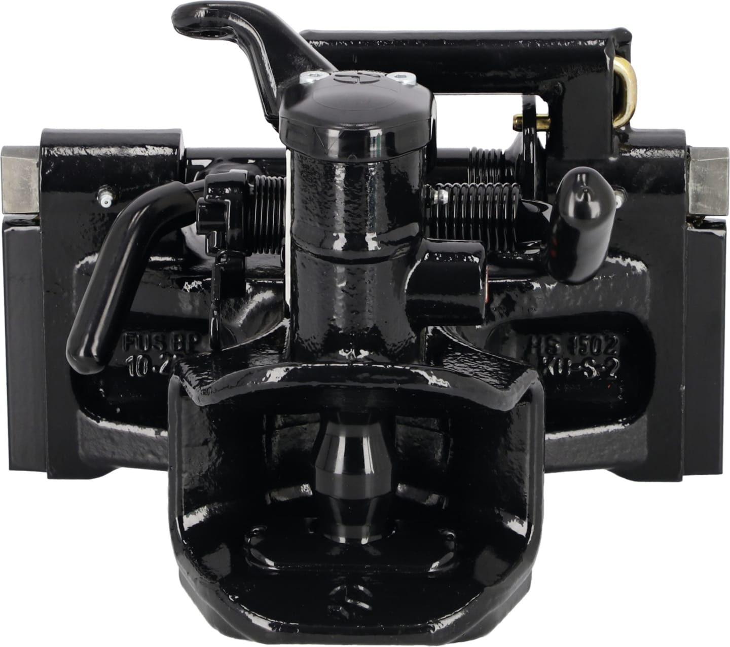 HANS SAUERMANN Zugmaul "HS1710-1KUD-38" automatisch mit Adapterplatte, 320/30/19 mm, Ø Bolzen 38 mm, schwarz, C47983331