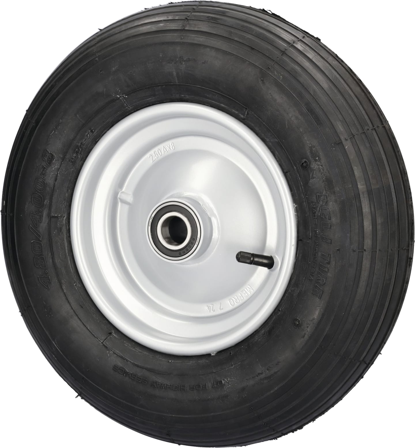 mefro Komplettrad 400x100, 4.80/4.00 - 8 Rille 4 PR, Nabe 90 x 25 mm, Kugellager, 10105820