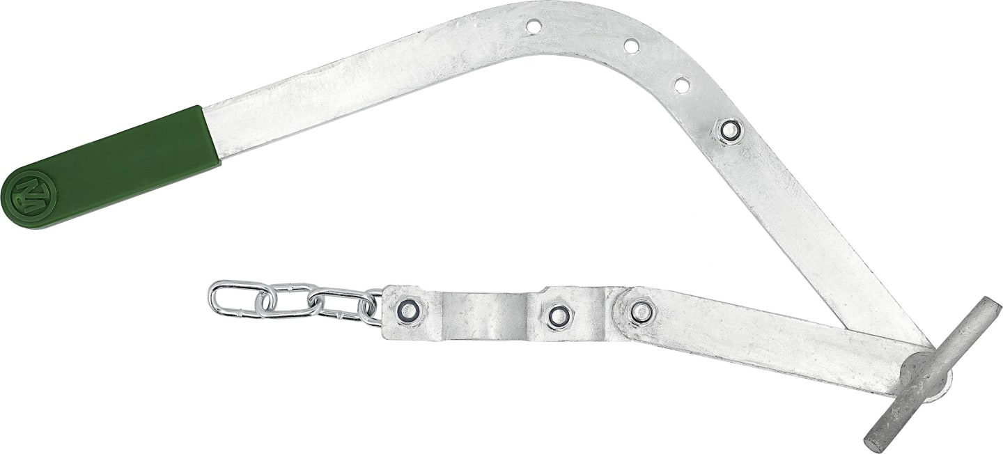 Hücobi Hebelgarnitur, 4 – 8", schwer, ohne Schieber, verzinkt, für Gülleschieber