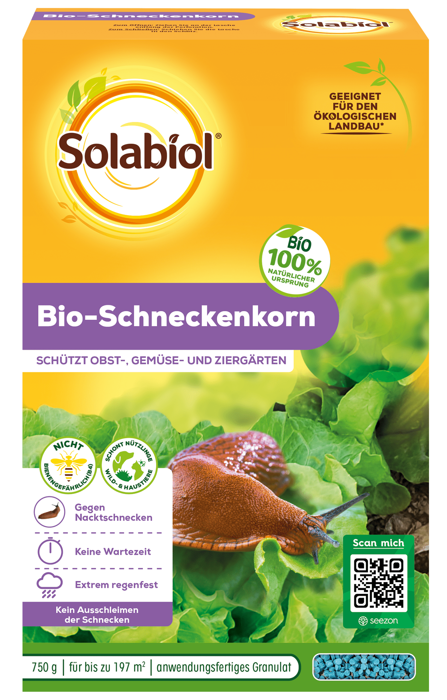 Solabiol Bio Schneckenkorn 750 g gegen Nackt- und Gehäuse-Schnecken