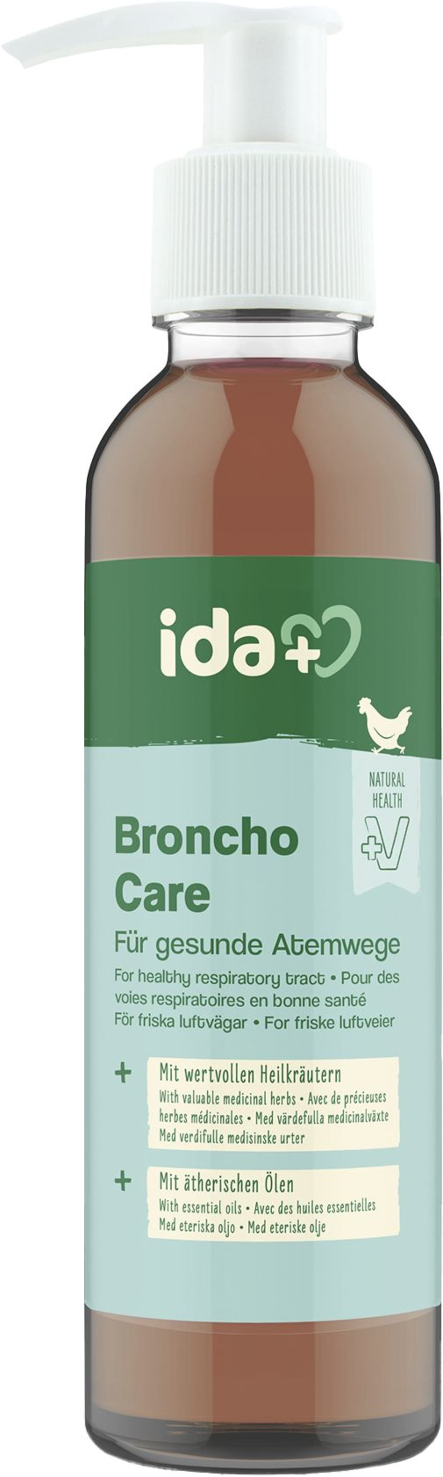 ida plus® Ergänzungsfuttermittel "BronchoCare" 200 ml mit Pumpflasche für Hühner; Küken; Wachteln; Geflügel, 73182