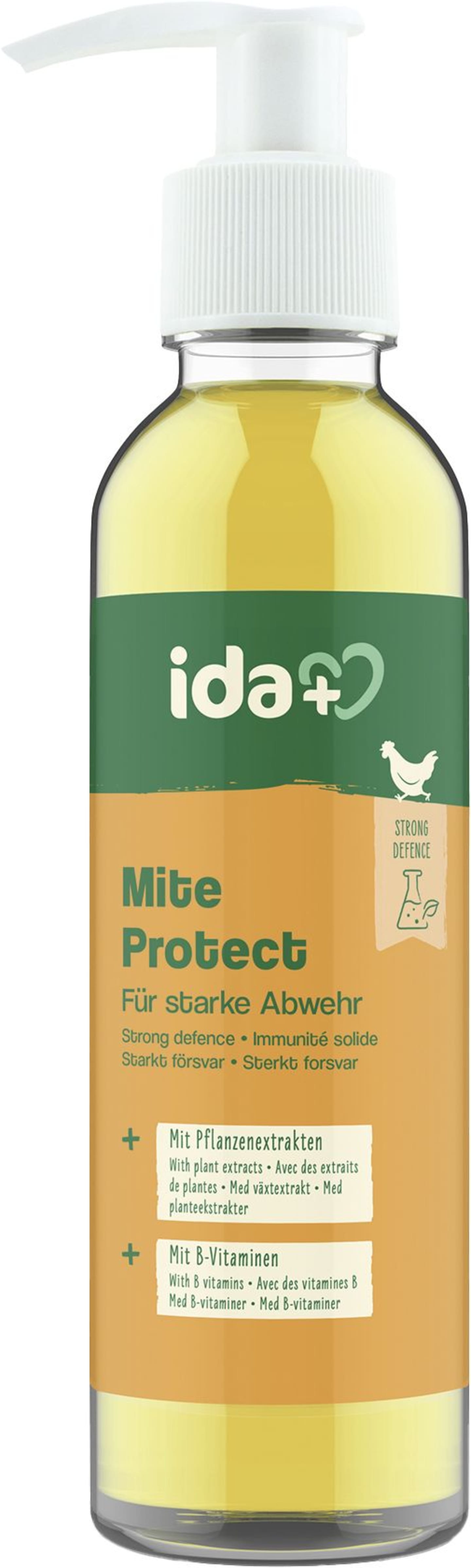 ida plus® Ergänzungsfuttermittel "MiteProtect" 200 ml mit Pumpflasche für Hühner; Küken; Wachteln; Geflügel, 73185