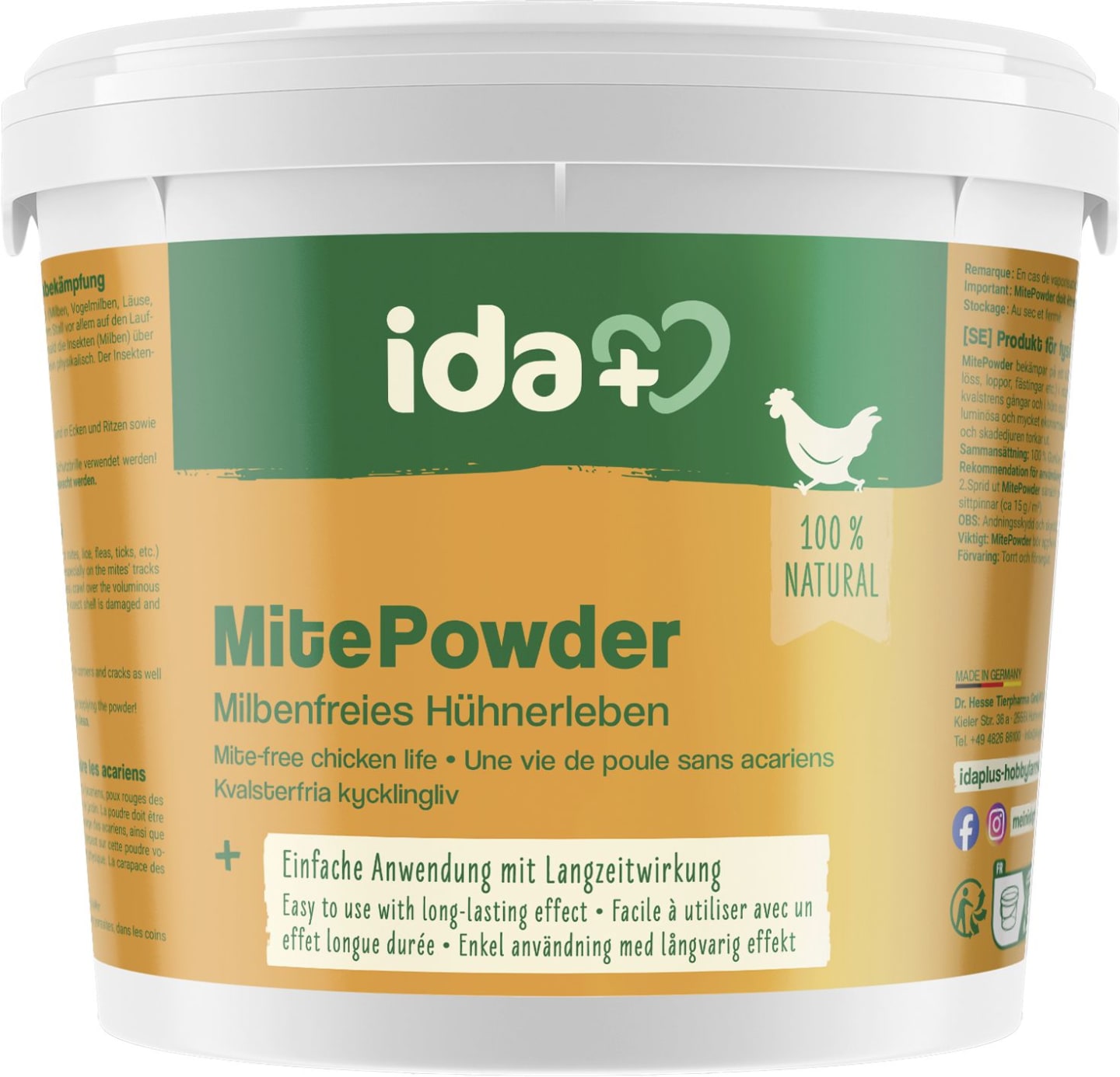 ida plus® Milbenpulver "MitePowder" 250 g für die Bekämpfung roter Vogelmilben und anderer kriechenden Insekten, 73191
