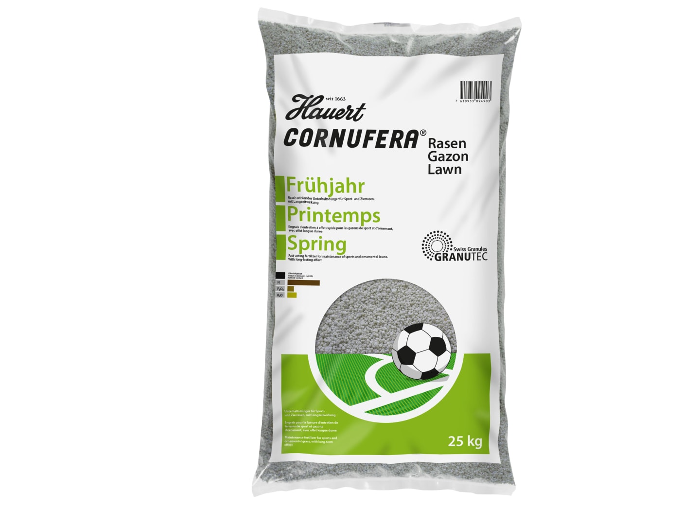 Hauert Cornufera® Frühjahr 21+5+8 Rasch wirkender Frühjahrsdünger 25 kg Sack