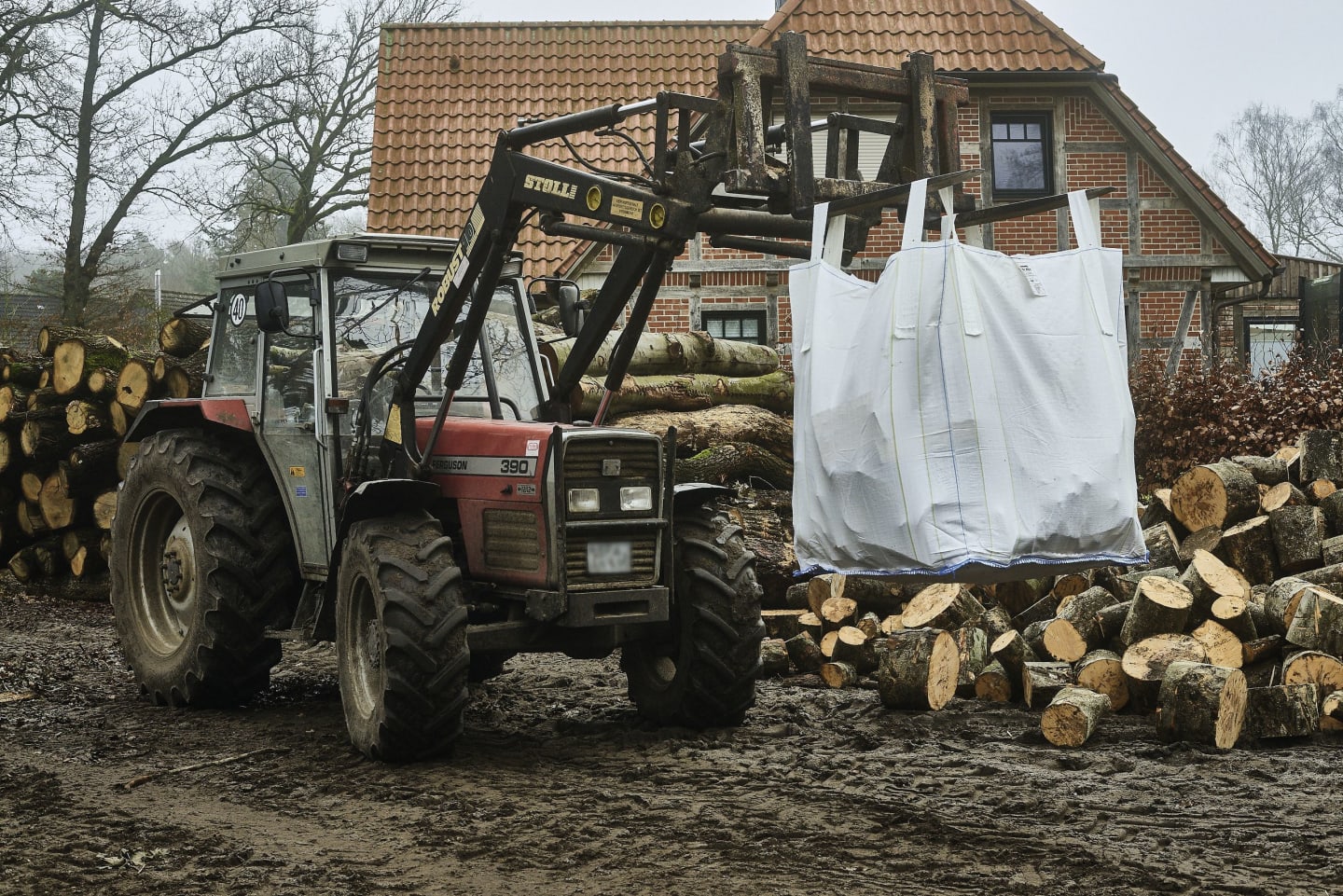 Nordforest Big Bag 910 x 910 x 1.150 mm Standard, für Brennholz, Tragkraft 1.500 kg, 46-208