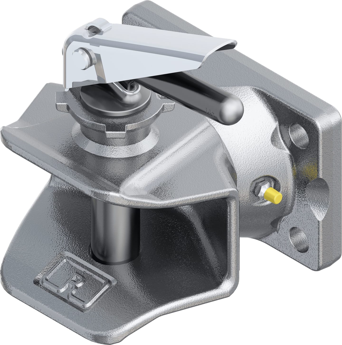Rockinger Zugmaul "RO810B" Stützlast 1.500 kg, Flansch 155 x 90 x 16 mm, Lochbild B x H 120 × 55 mm, mit Anhängebolzen, RO810B30506