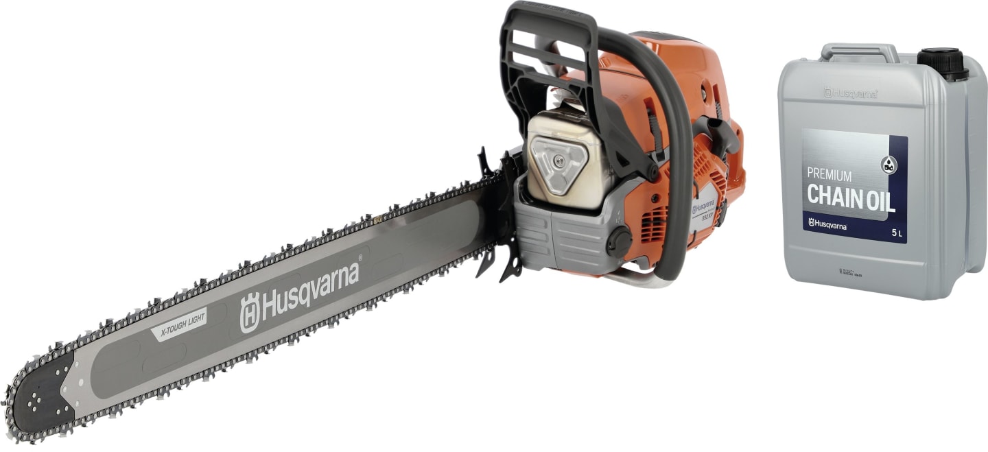 Husqvarna® Benzin-Kettensäge "592 XP® G" 5,6 kW (7,6 PS) Schienenlänge 60 cm, mit Griffheizung, mit 1 Kette, Kettenöl, 9704934-24