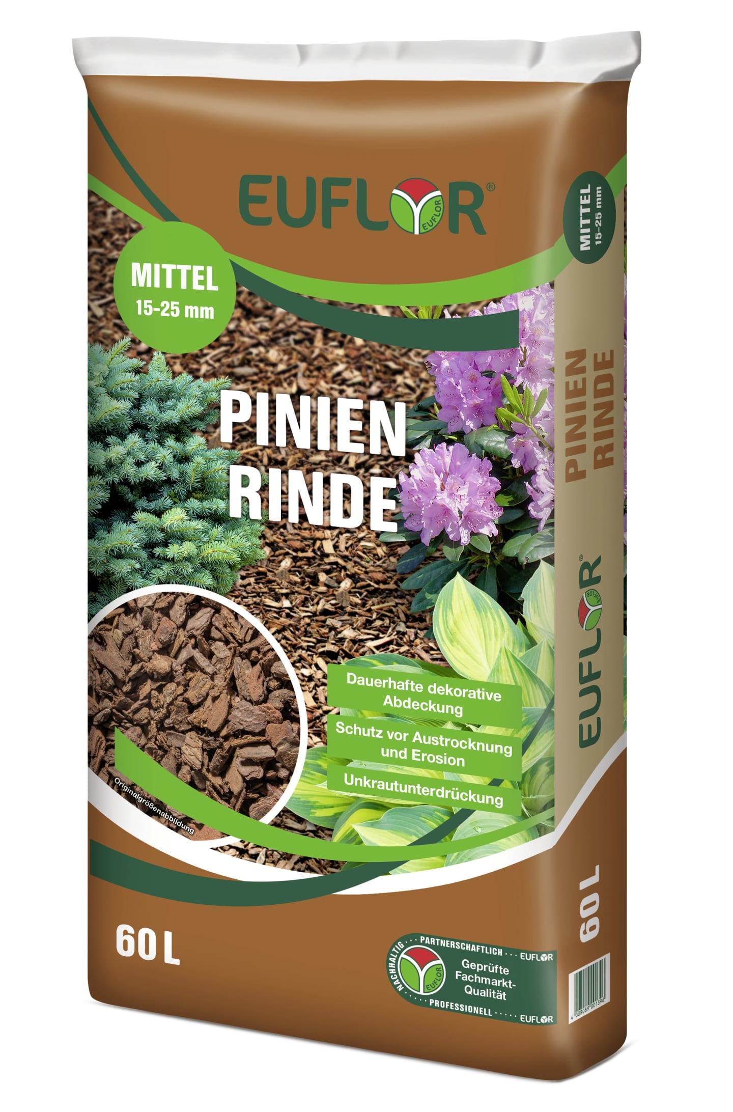 EUFLOR® Pinienrinde 60 l Sack aus naturreiner Pinienrinde