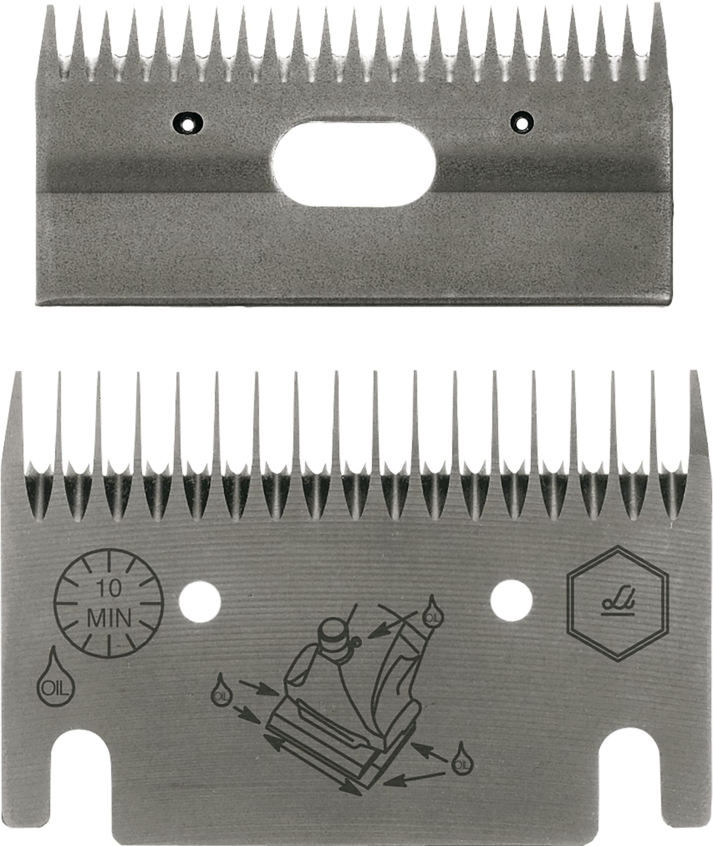 Lister Schermessersatz "LI 107" Ober-/Untermesser mit 23/18 Zähnen, Scherkopf VIII, für Rinder, 15-0205000