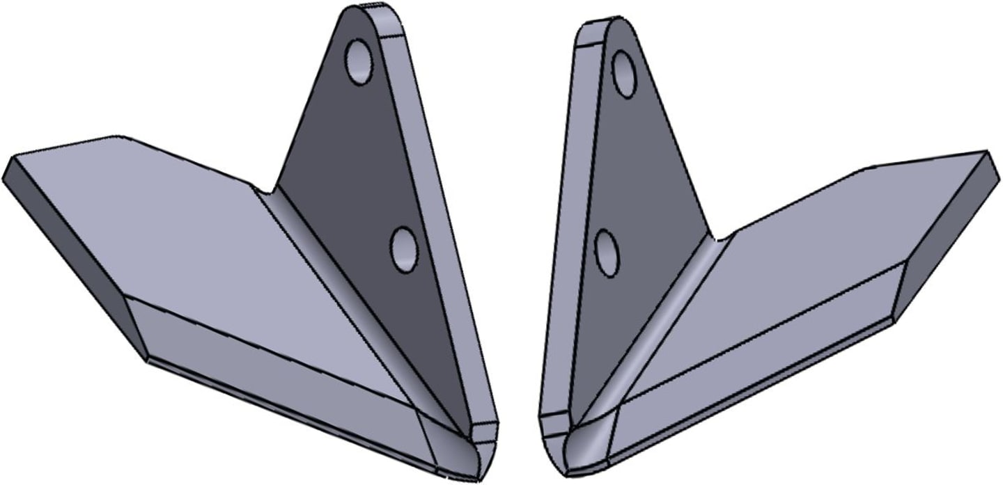 Scharflügel 160 x 90 x 10 mm links/rechts, schmal, für Grubber Horsch Terrano FG, FX