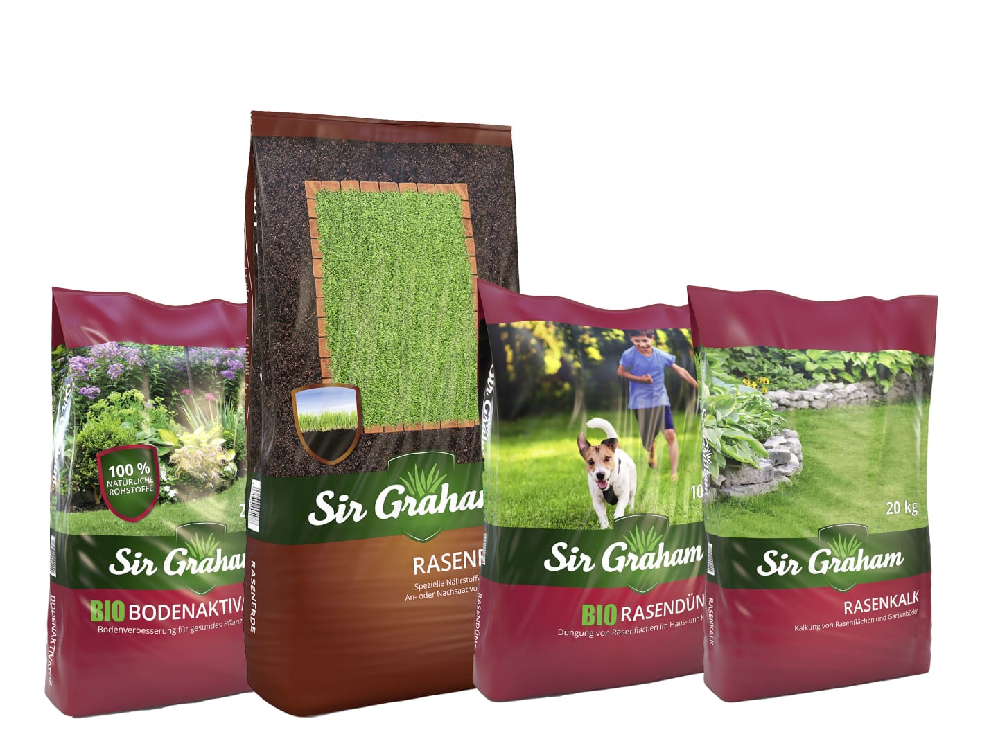Sir Graham VK-Set-Rasenpflege ca. 1000 m² (Erde/Bodenaktivator/Bio-Dünger)