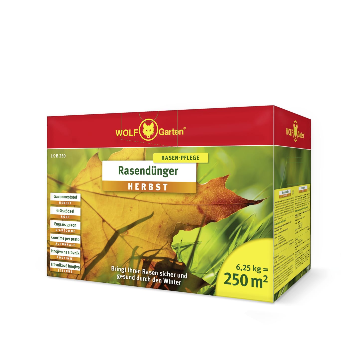 Wolf-Garten® Rasen-Herbst-Dünger LK-B 250 6,25 kg Karton Ausreichend für ca. 250 m²