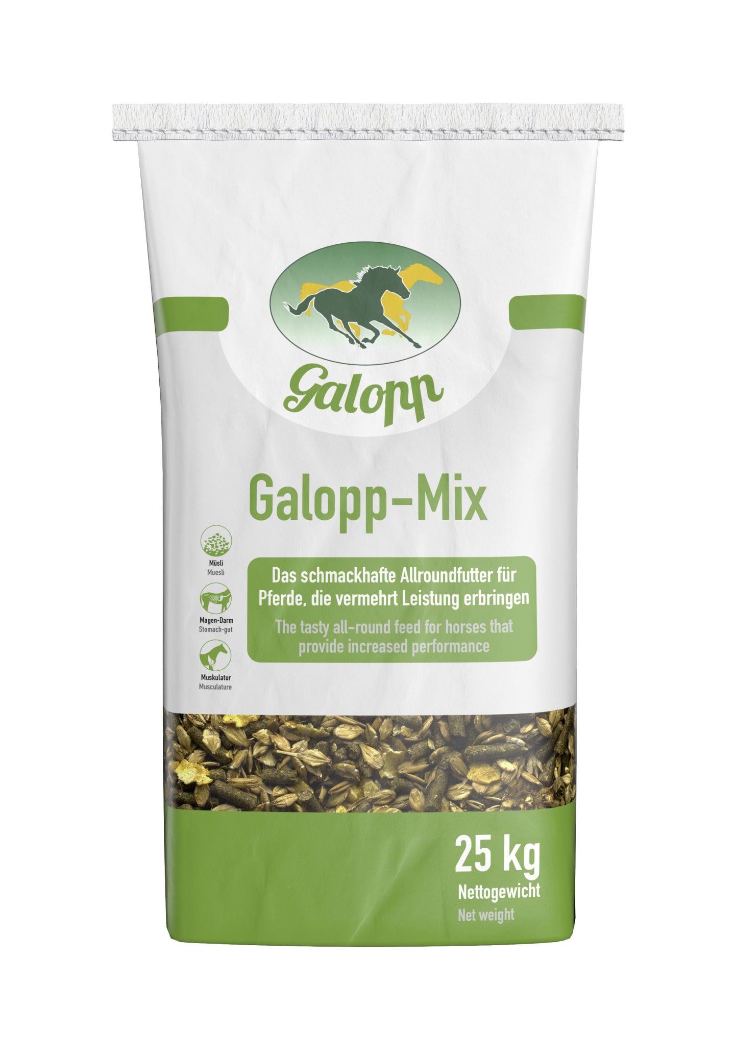Galopp Mix energiereiches, voll mineralisiertes Müsli mit Getreideflocken 25 kg Sack
