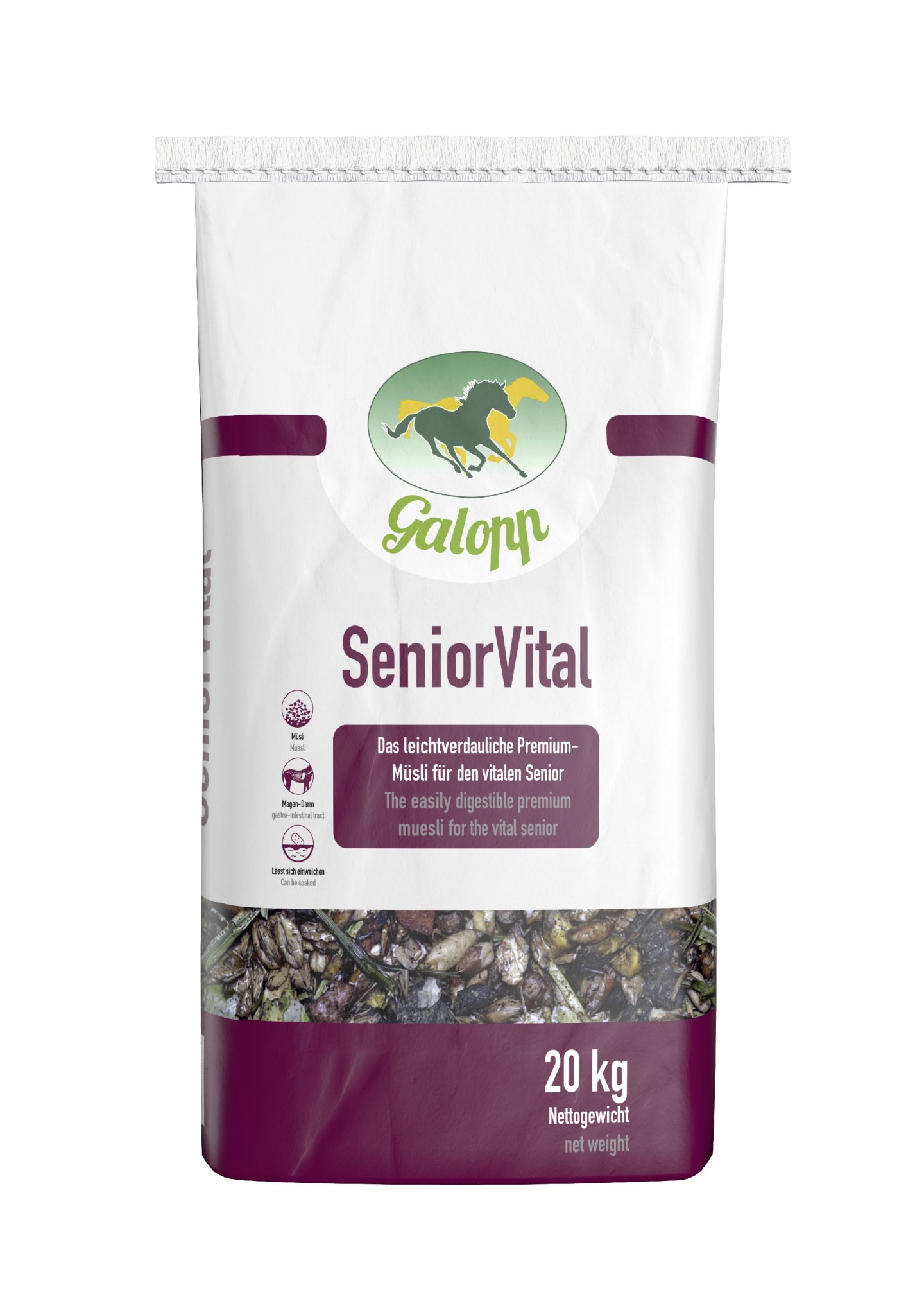Galopp SeniorVital haferfreies Müsli für ältere Pferde und Pferde mit Zahnproblemen 20 kg Sack
