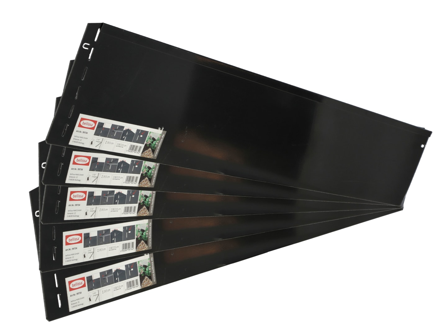 bellissa VK-Set Rasenkante Metall anthrazit 118 x 19,5 cm bestehend aus 5-18 Stck. a. 118 cm, Nutzlänge 5,75-20,70 m