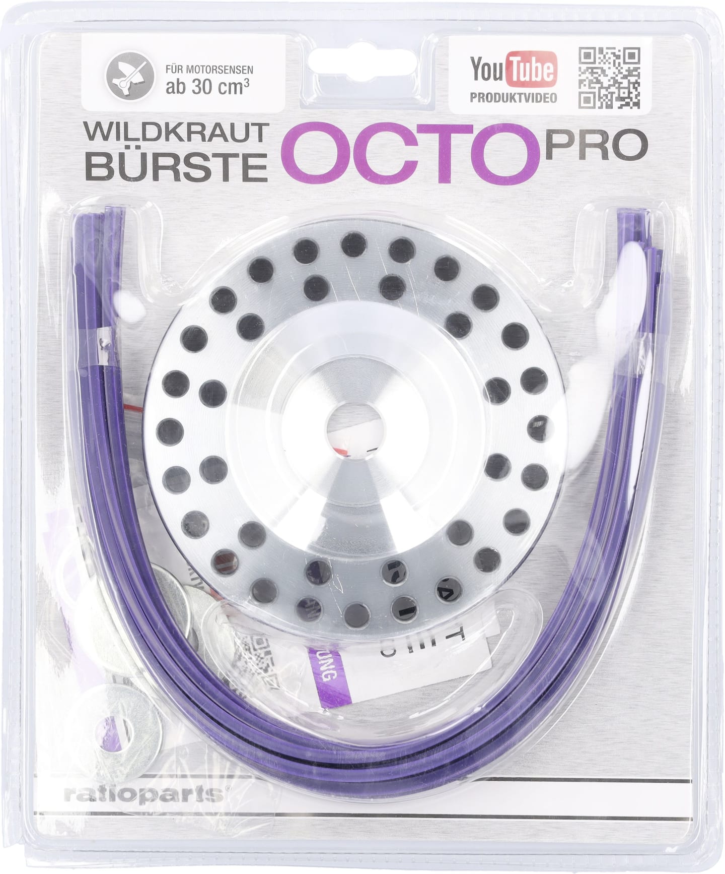 Wildkrautbürste "Octo Pro" Ø 123,5 mm, für die Wildkrautentfernung mit einer Motorsense ab 30 cm³