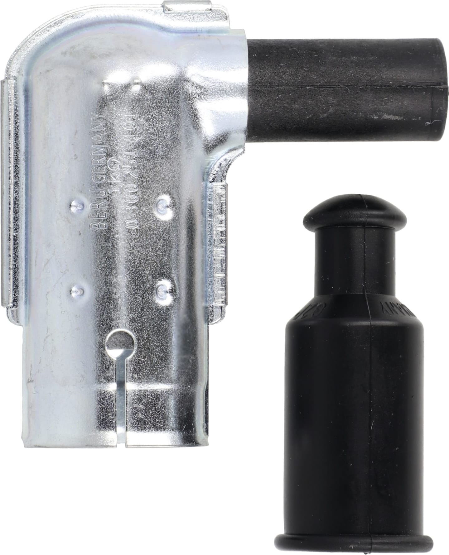Zündkerzenstecker für Beru-Zündkerzen W0A4/14 WD, Anschluss 4 mm-Gewinde; 14 mm, wasserdicht, Metallabschirmung