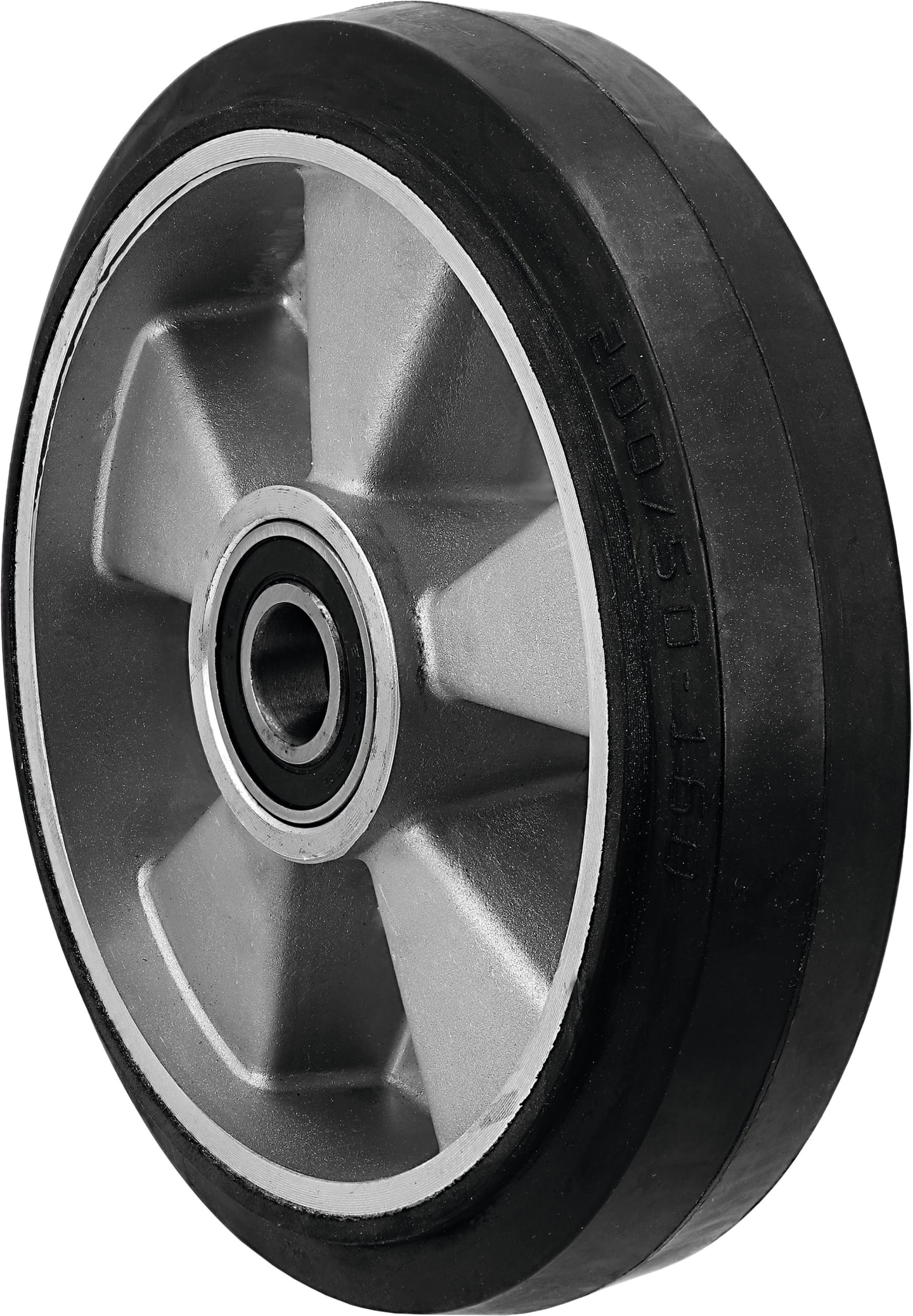 Pfaff Silberblau Lenkrolle Vollgummi 200/50-160, doppelt kugelgelagert für Hubwagen Silverline HU W-20 SL, 34527100010
