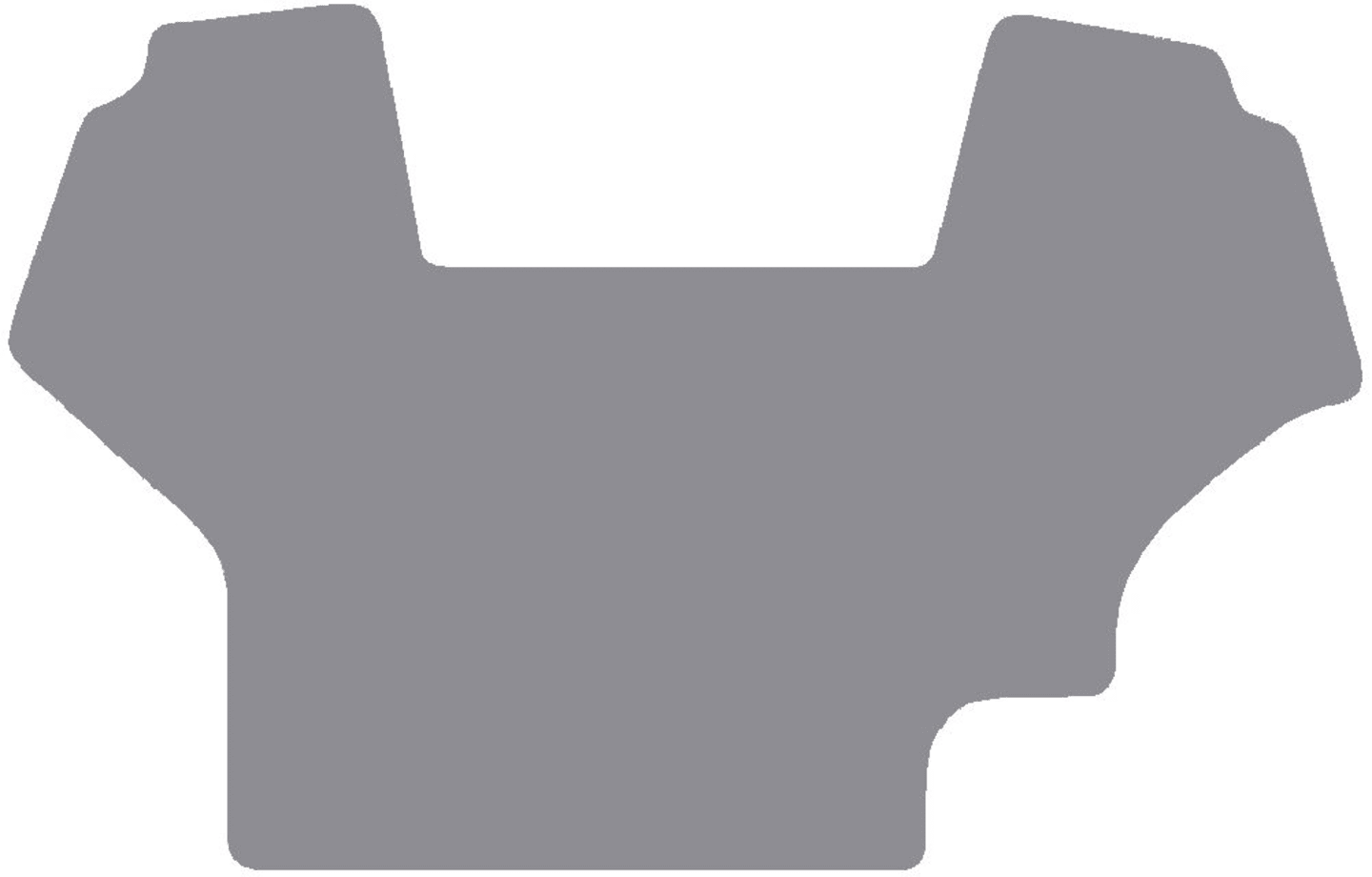 Fußmatte Gummi hellgrau, für Case IH Traktor Maxxum CVX 100, Tier 2-Motor, ab Bj. 00, Aussparung 18 x 18 cm rechts hinten
