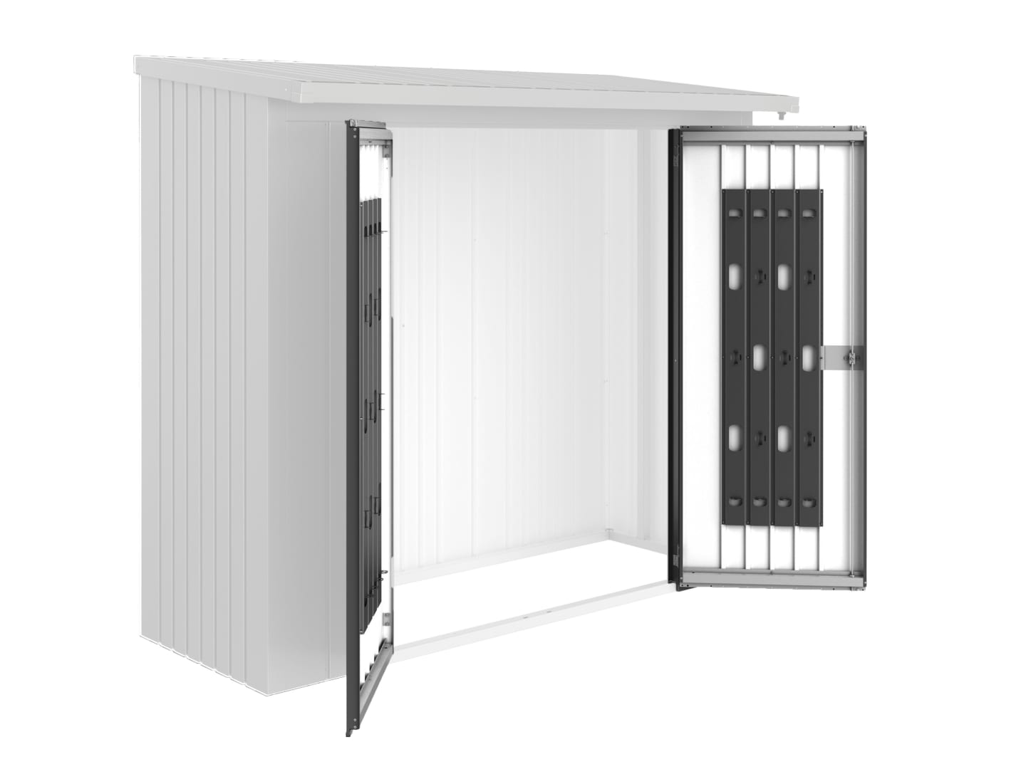 Biohort Türpaket für Brennholz Unterstand Woodstock 230 229 x 5 cm dunkelgrau; metallic Metalltüren