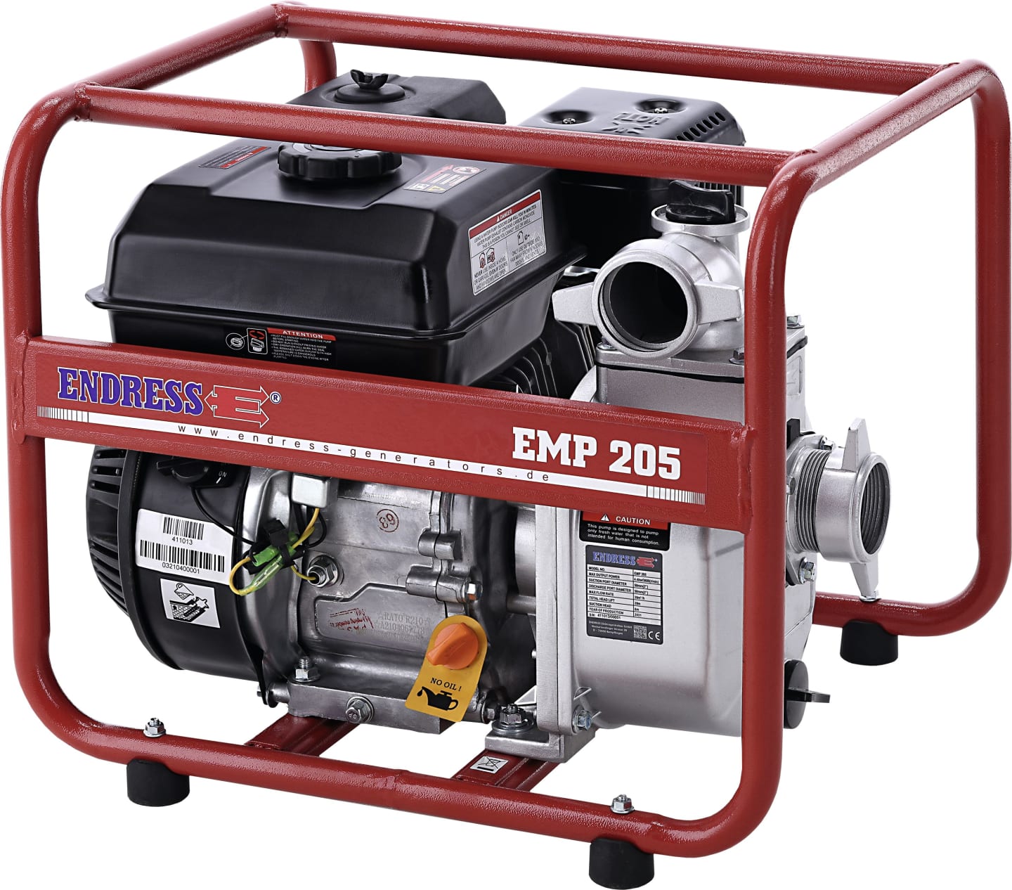 ENDRESS Frischwasserpumpe "EMP 205" Benzin Fördermenge max. 600 l/min, Anschluss 2", 411 013