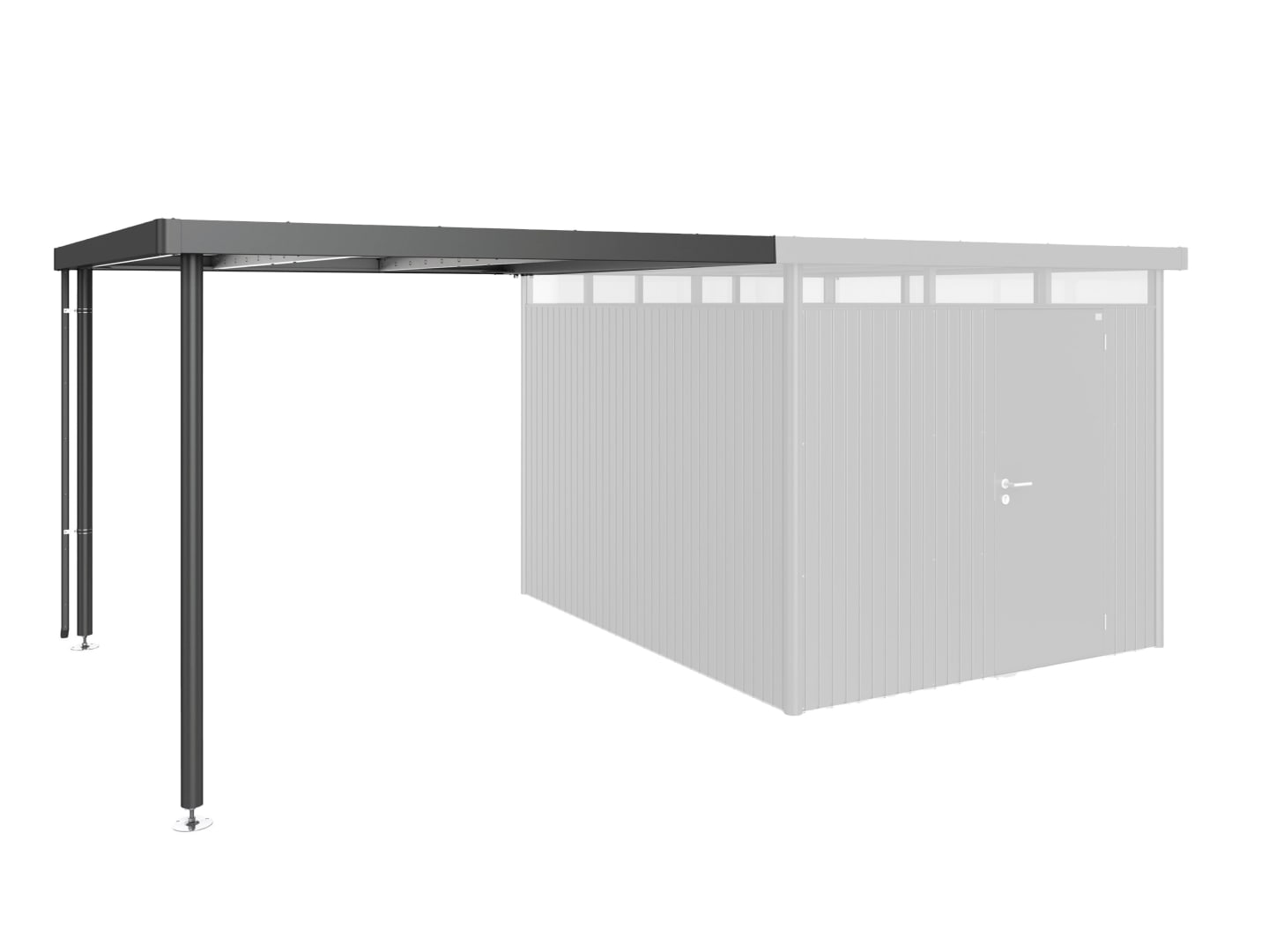 Biohort Seitendach 282 x 315 cm dunkelgrau; metallic für HighLine