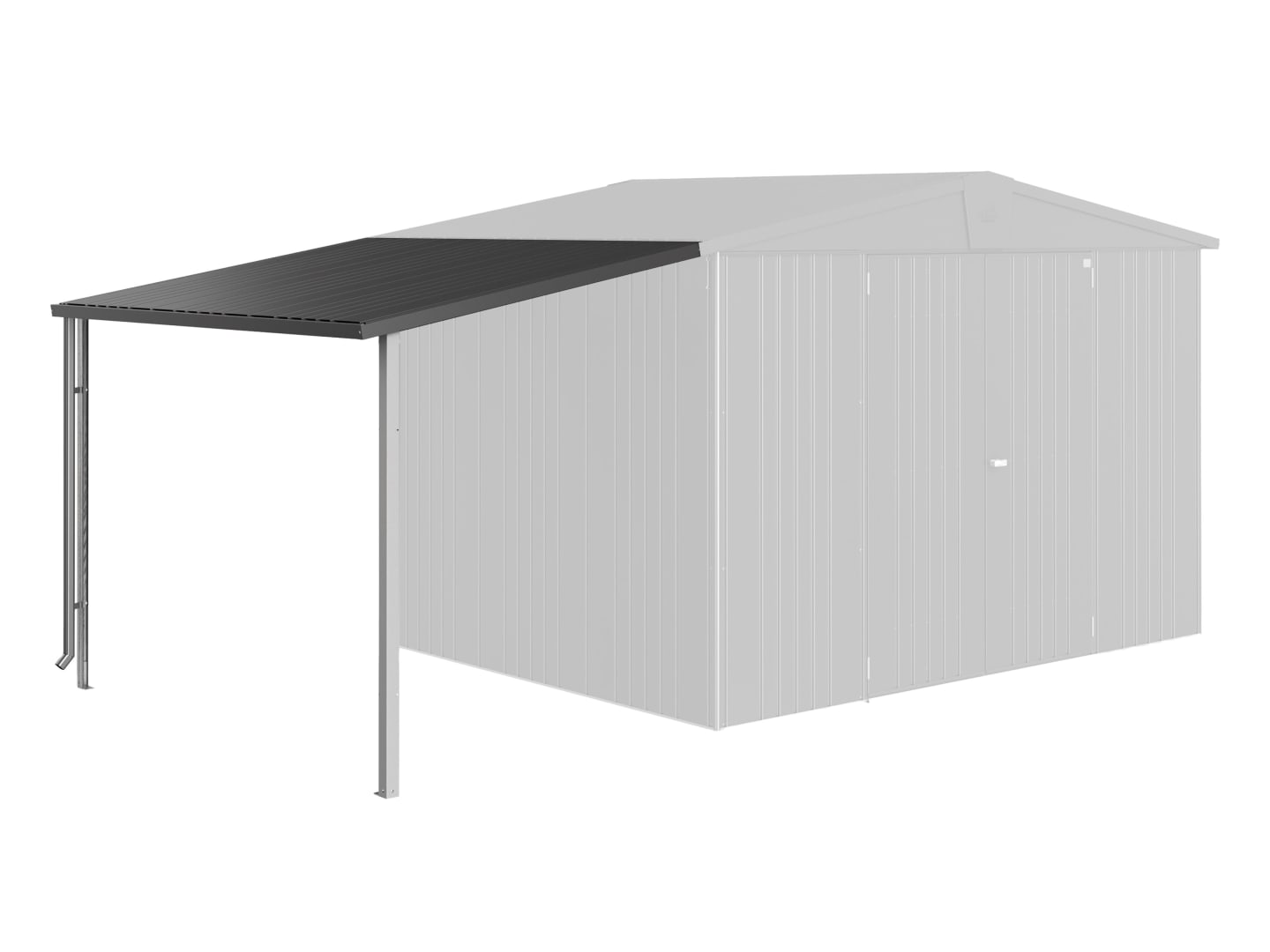 Biohort Seitendach 3.4 m² 150 x 228 cm dunkelgrau; metallic für Gerätehaus