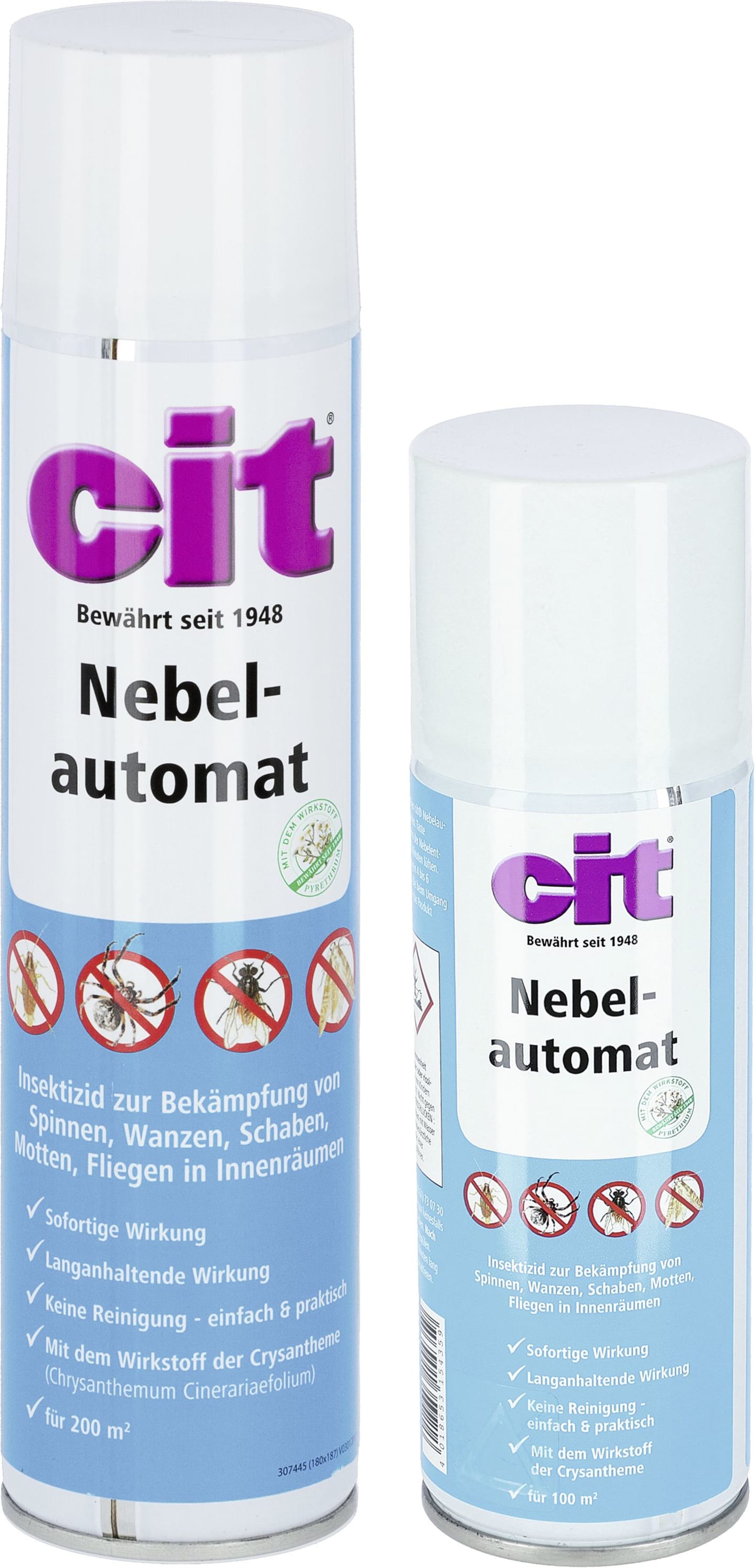 cit® Nebelautomat 400 ml für die Bekämpfung von Spinnen, Wanzen, Schaben, Motten, Fliegen in Innenräumen, 15436