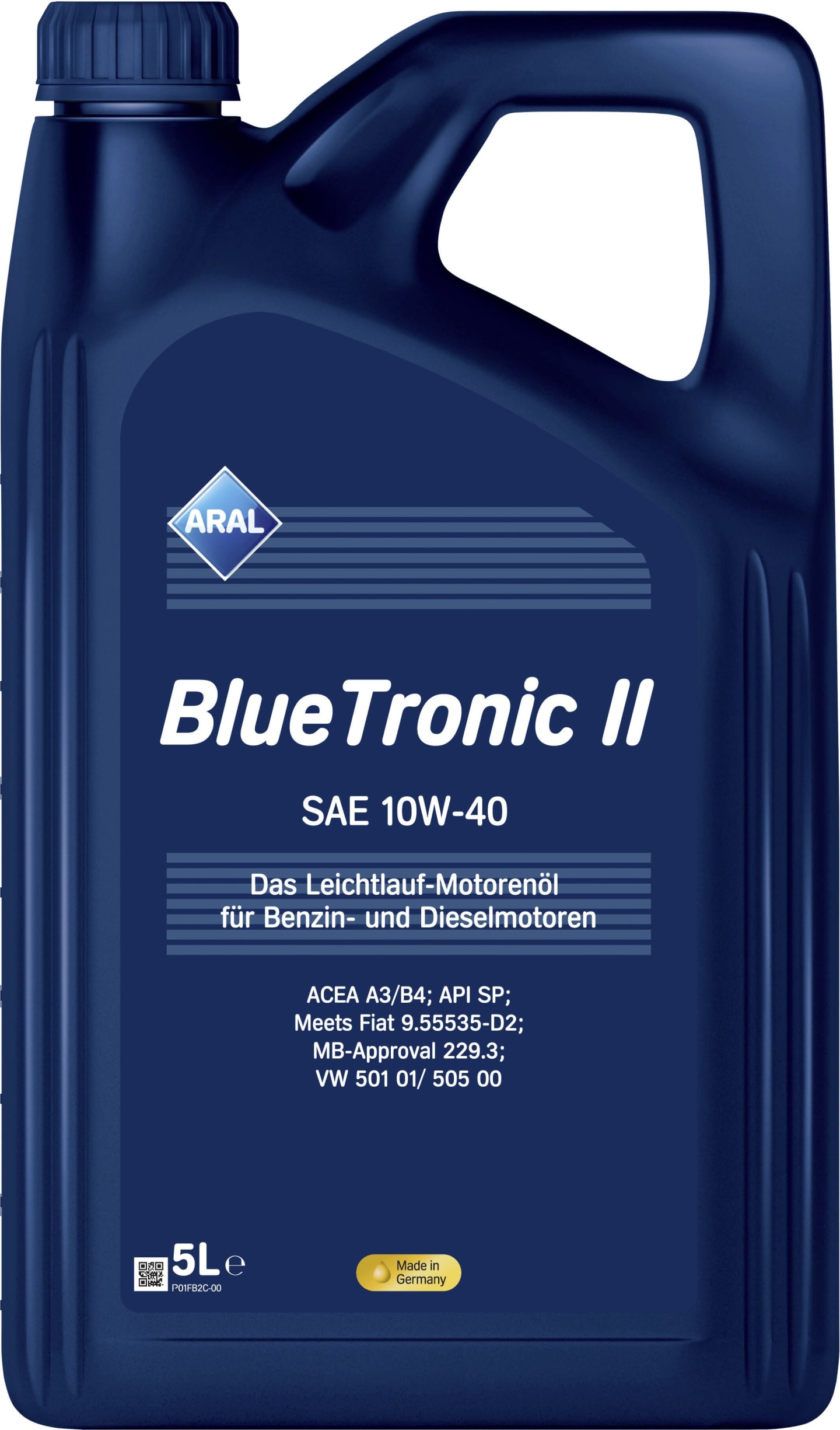Aral Blue Tronic II 10W-40 5 Liter Kanister SAE 10W-40 Motorenöl mit Aral Synthese-Technologie