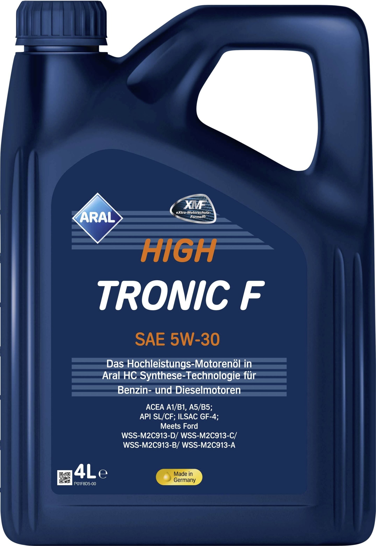 Aral High Tronic F 5W-30 4 Liter Kanister SAE 5W-30 Motoröl, Leichtlauföl, High Performer, PKW, SAE 5W-30