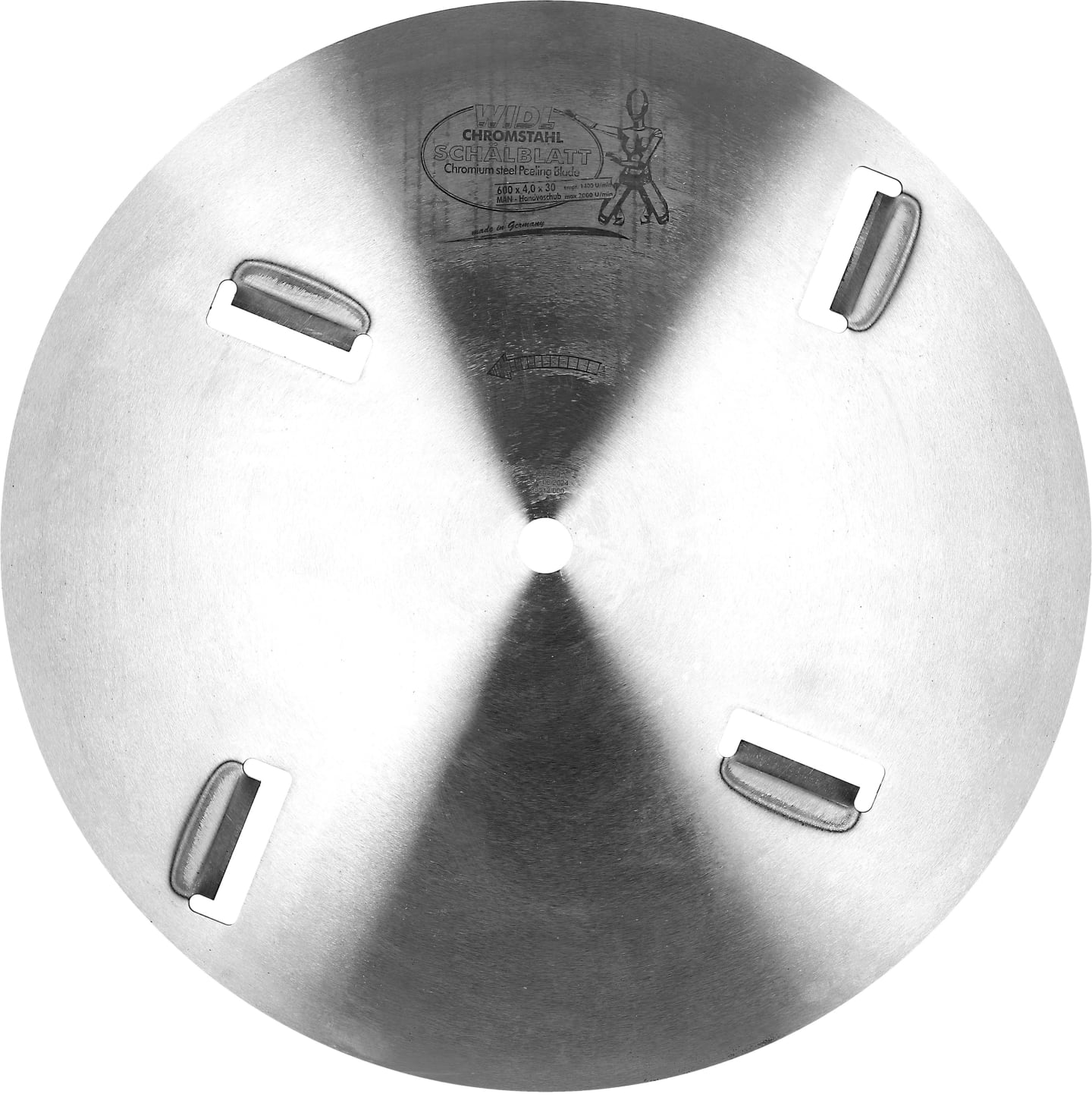 Widl® Schälblatt 600 mm Bohrung 30 mm, Chromstahl, für das Zuspitzen und Schälen von Holzstämmen, W 59.600