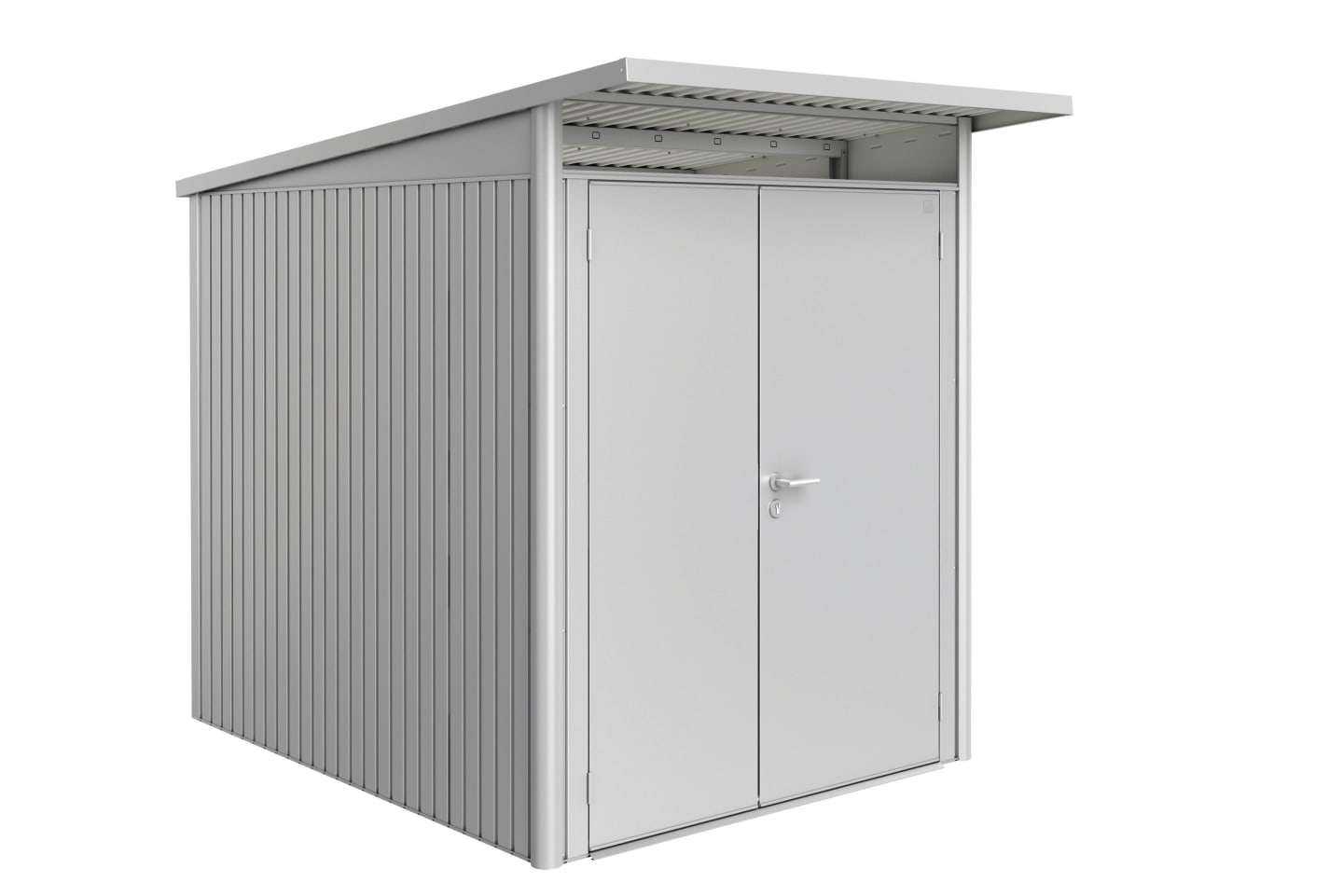Biohort Gerätehaus AvantGarde mit Pultdach A2 180 x 260 cm silber; metallic Doppeltür