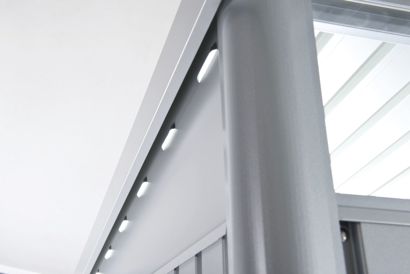 Biohort Gerätehaus AvantGarde mit Pultdach A8 260 x 380 cm dunkelgrau; metallic Doppeltür