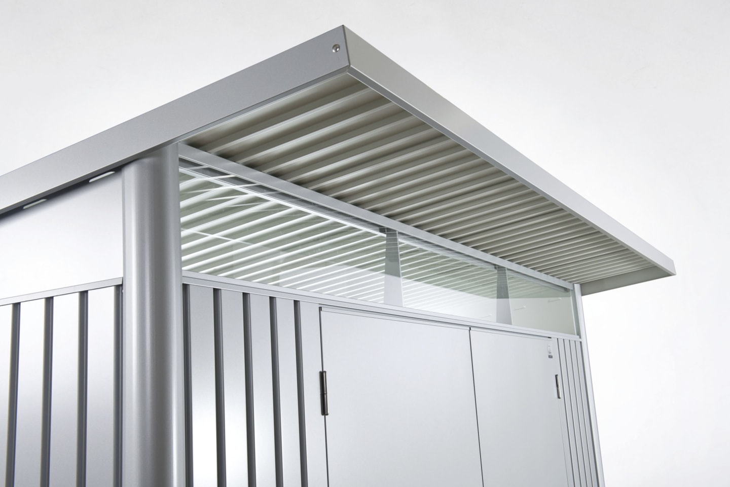 Biohort Gerätehaus AvantGarde mit Pultdach A5 260 x 220 cm quarz-grau; metallic Doppeltür