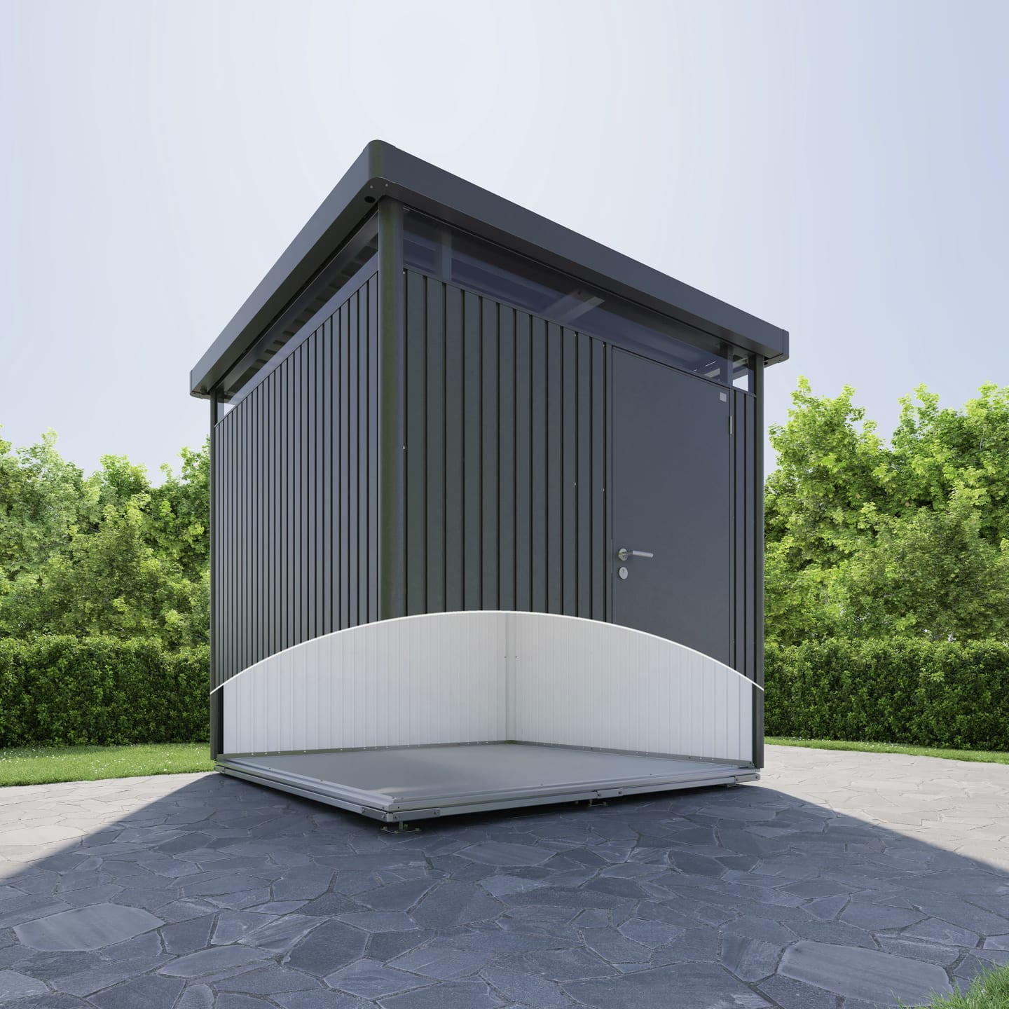 Biohort SmartBase Fundament Gerätehäuser Highline, AvantGarde, Panorama SmartBase HighLine 252 x 252 cm silber; metallic Bodenplatte